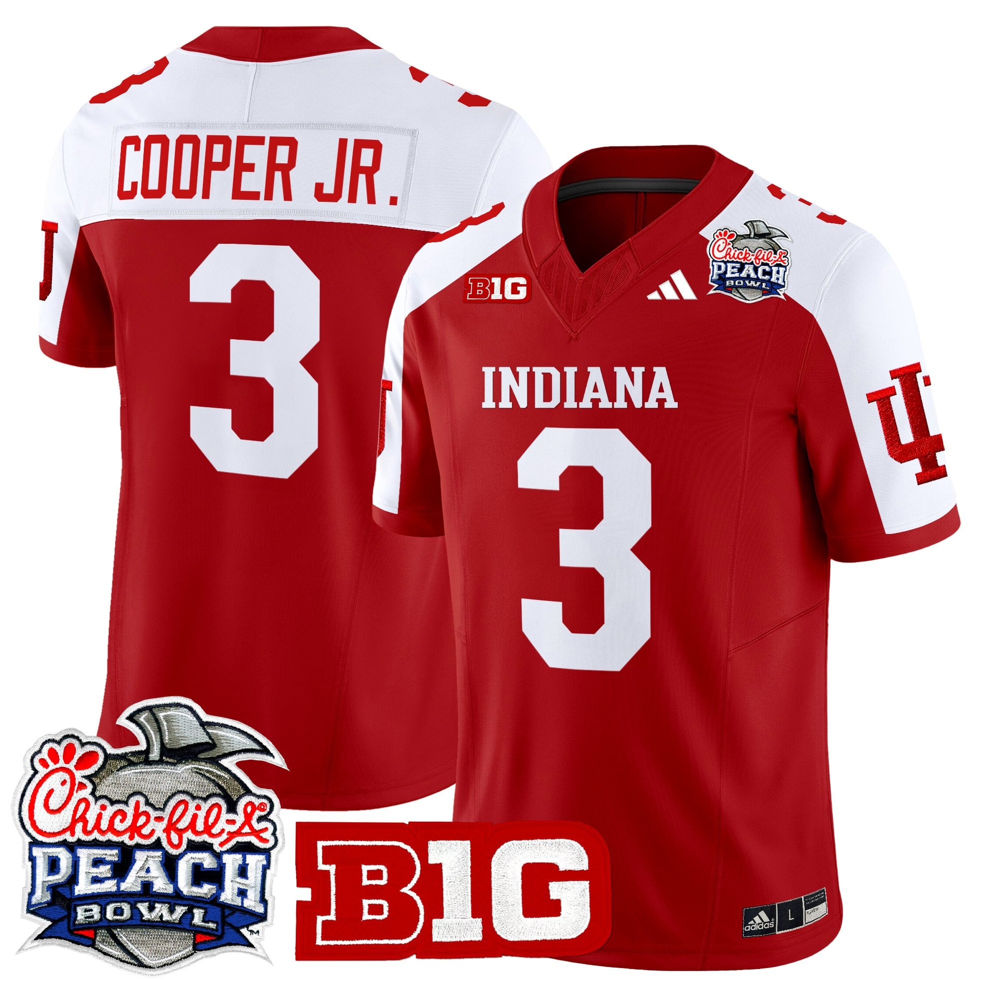 Men's Indiana Hoosiers 2026 Peach Bowl Vapor Limited Jersey V2 - All Stitched