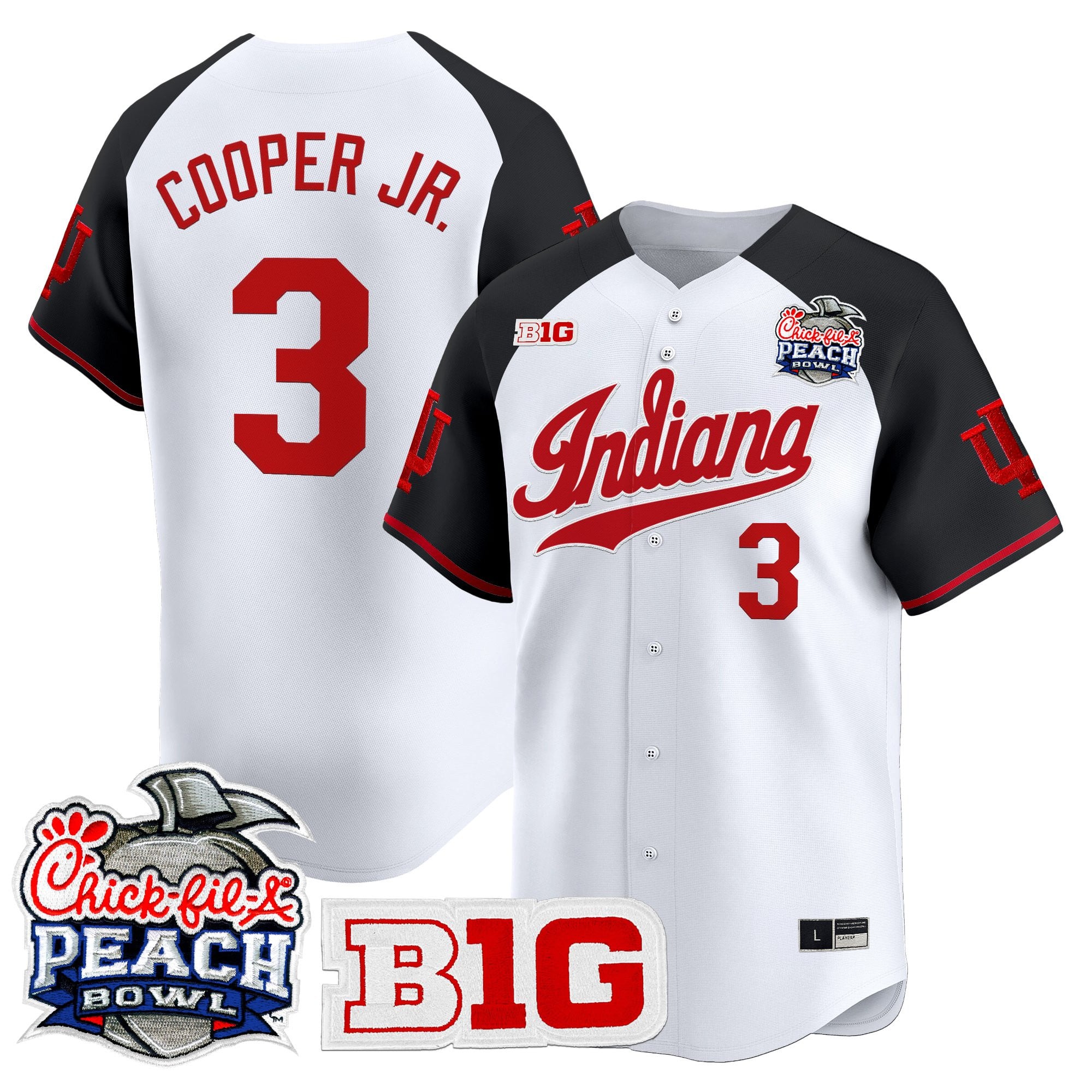 Men's Indiana Hoosiers 2026 Peach Bowl Vapor Baseball Jersey - All Stitched