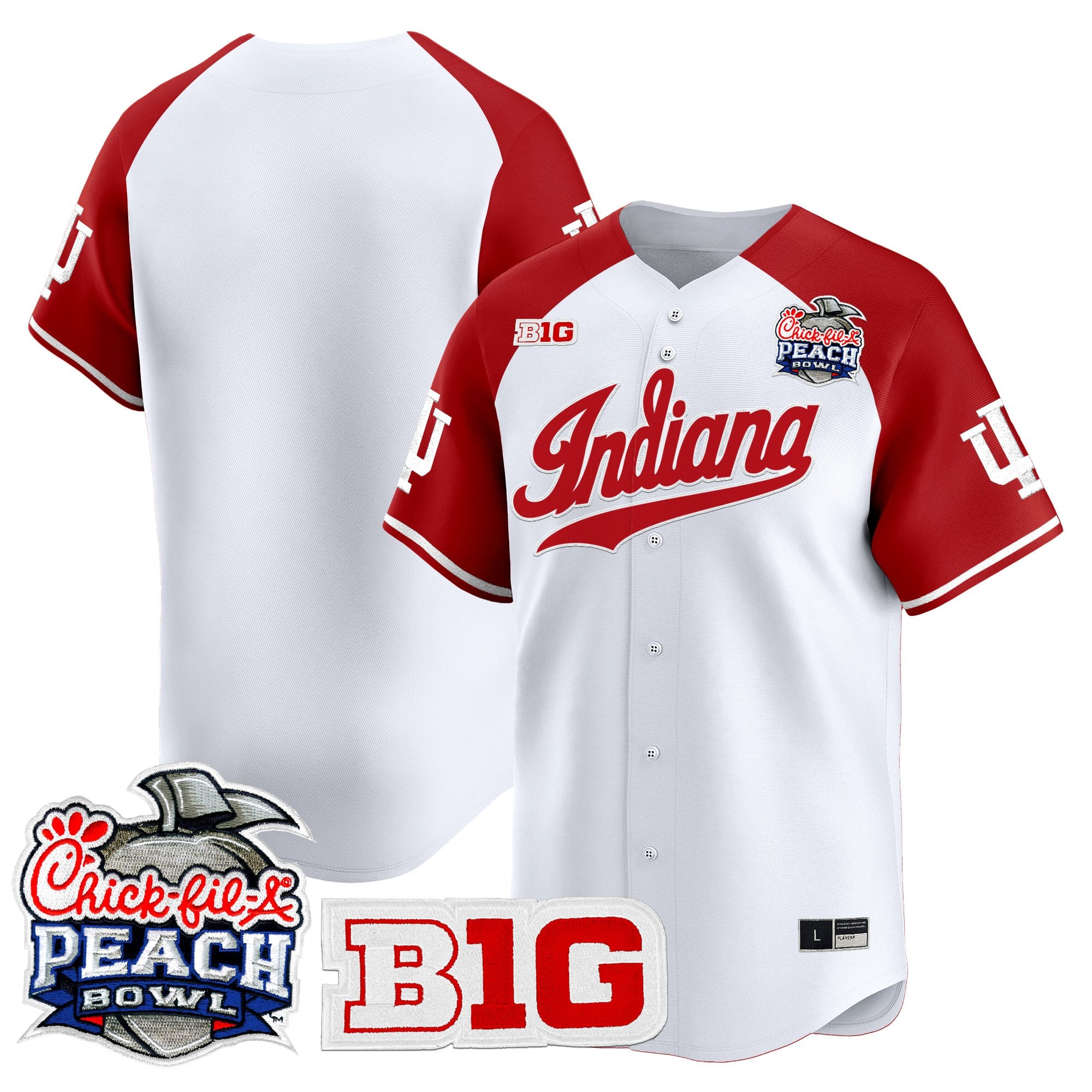 Men's Indiana Hoosiers 2026 Peach Bowl Vapor Baseball Jersey - All Stitched