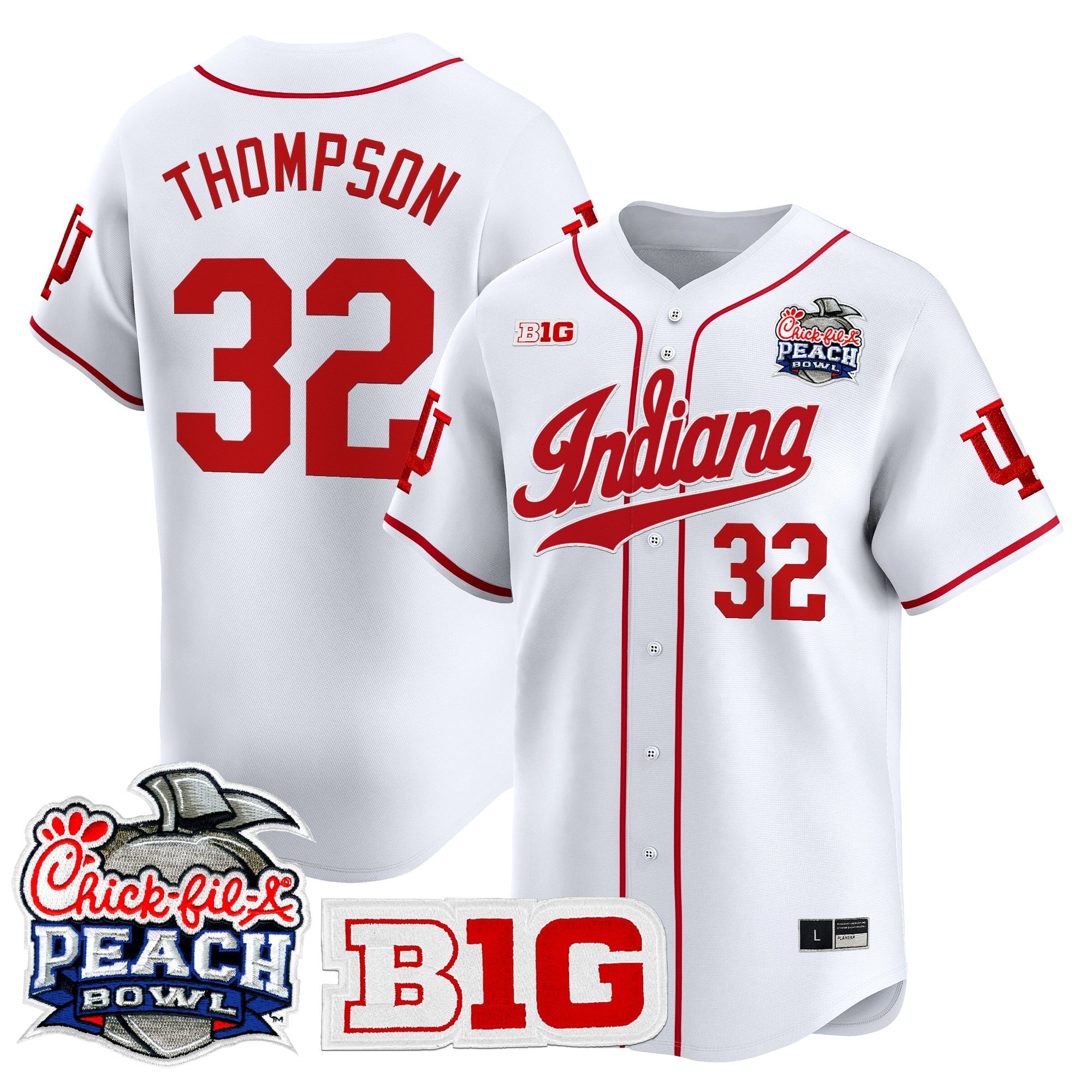 Men's Indiana Hoosiers 2026 Peach Bowl Vapor Baseball Jersey - All Stitched