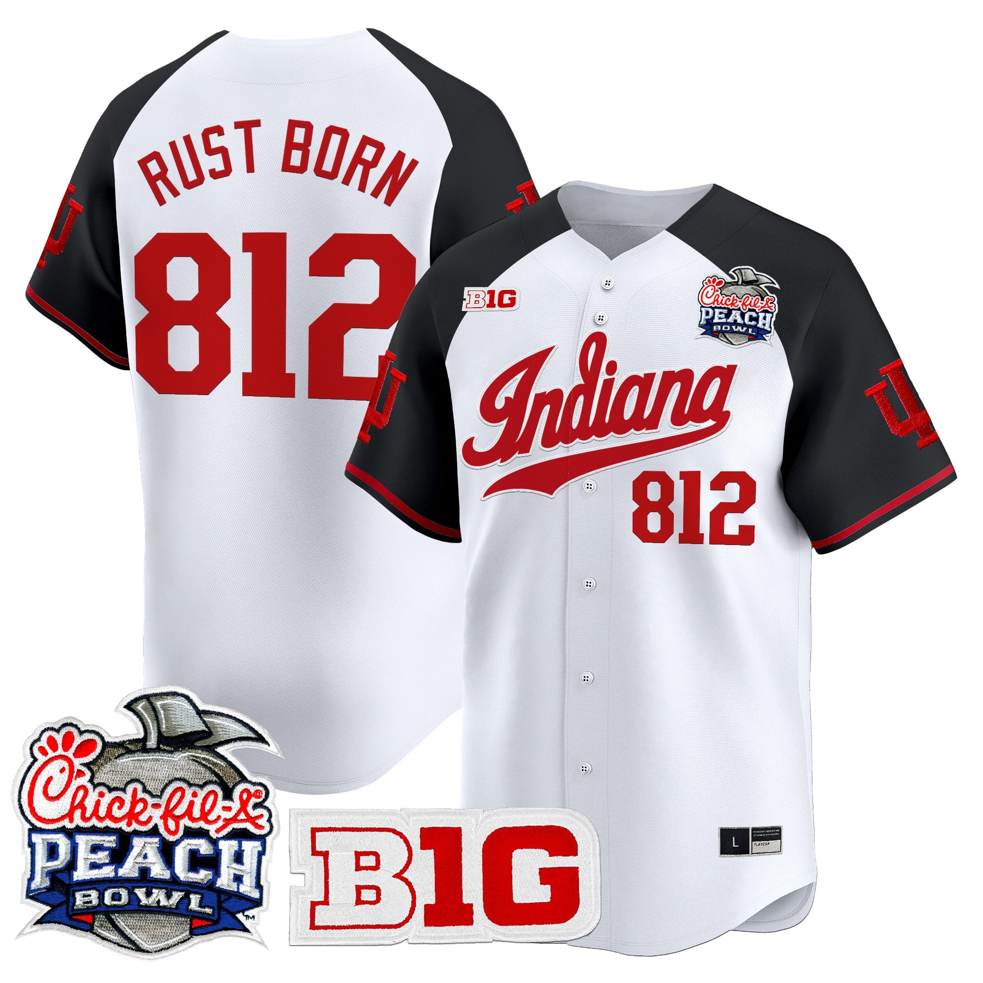 Men's Indiana Hoosiers 2026 Peach Bowl Vapor Baseball Jersey - All Stitched