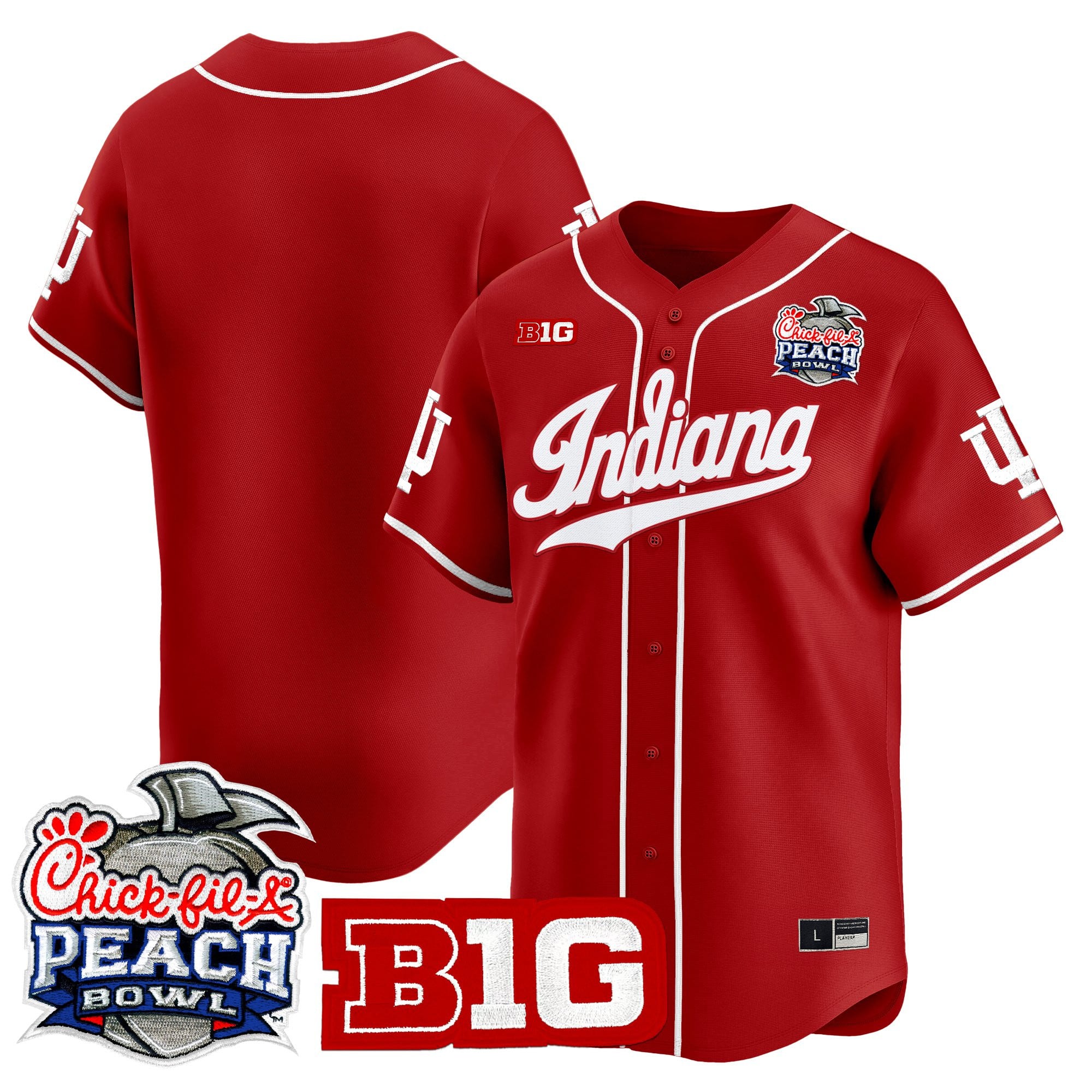 Men's Indiana Hoosiers 2026 Peach Bowl Vapor Baseball Jersey - All Stitched