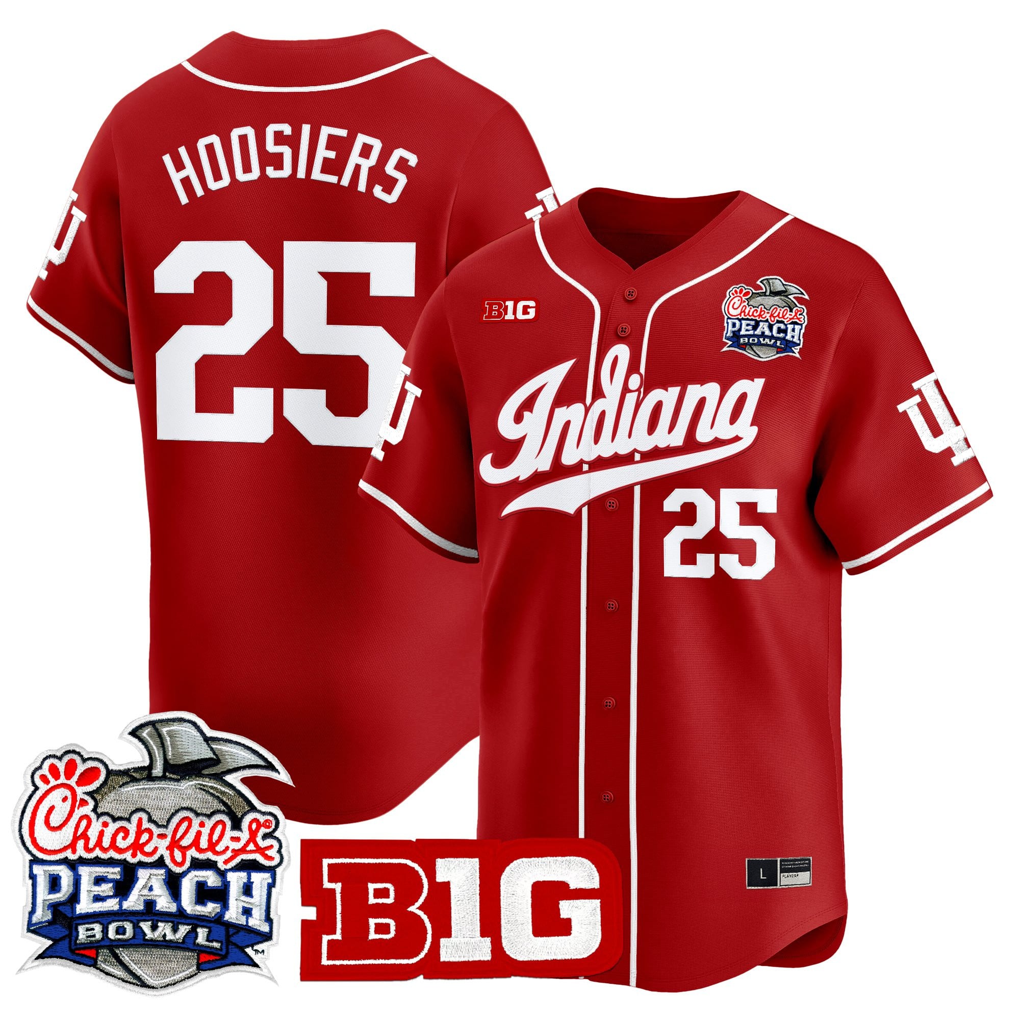Men's Indiana Hoosiers 2026 Peach Bowl Vapor Baseball Jersey - All Stitched