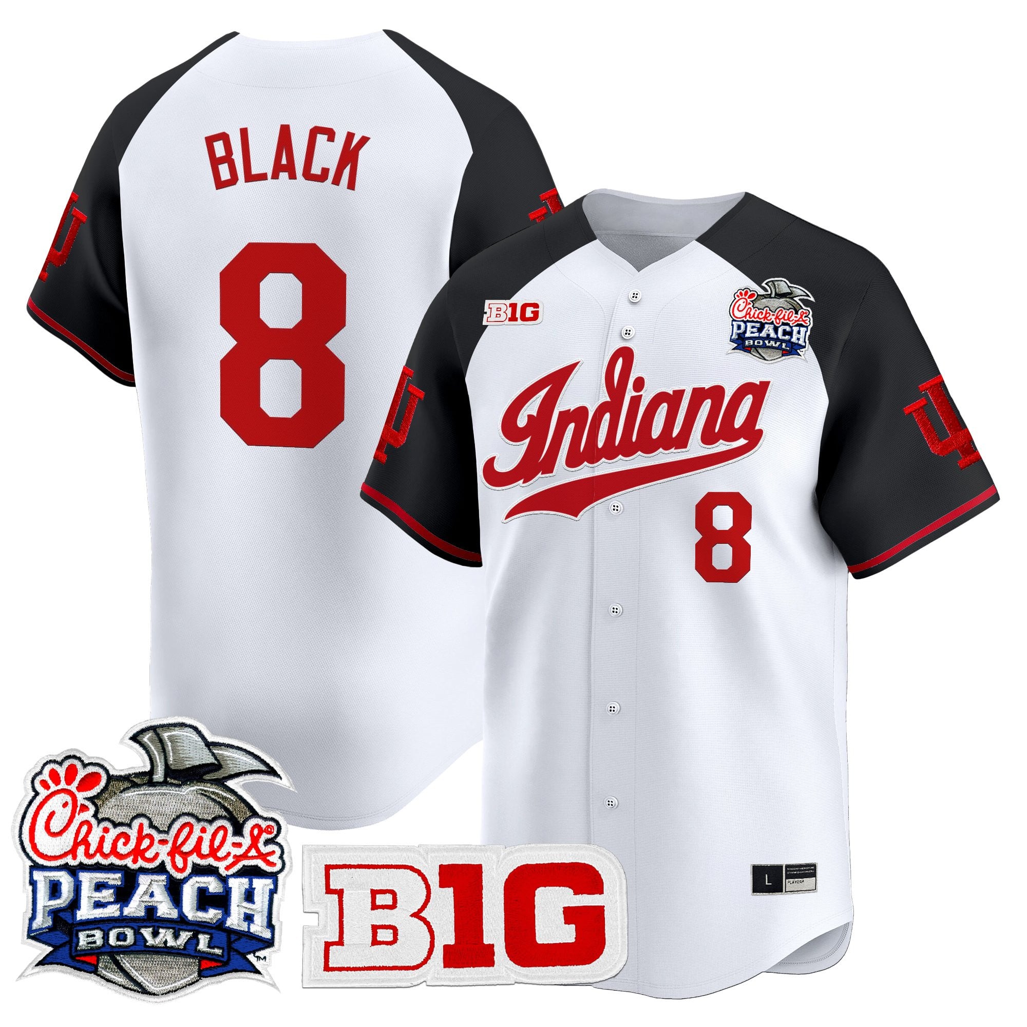 Men's Indiana Hoosiers 2026 Peach Bowl Vapor Baseball Jersey - All Stitched