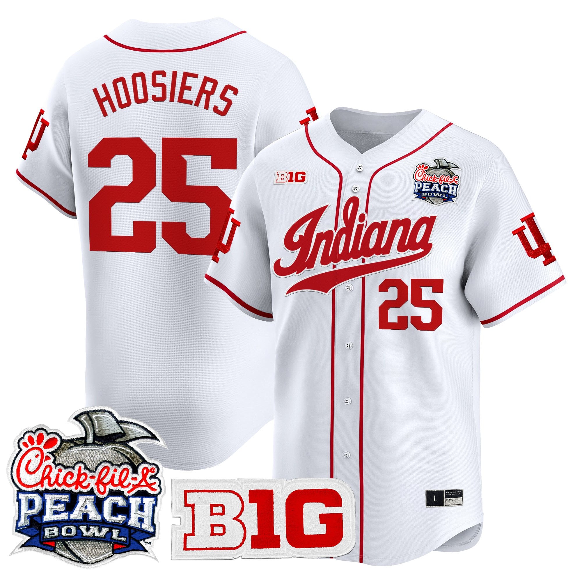 Men's Indiana Hoosiers 2026 Peach Bowl Vapor Baseball Jersey - All Stitched