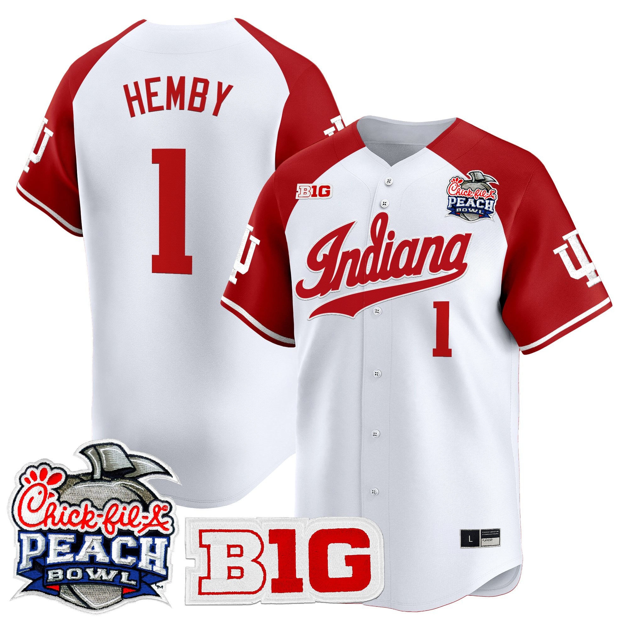 Men's Indiana Hoosiers 2026 Peach Bowl Vapor Baseball Jersey - All Stitched