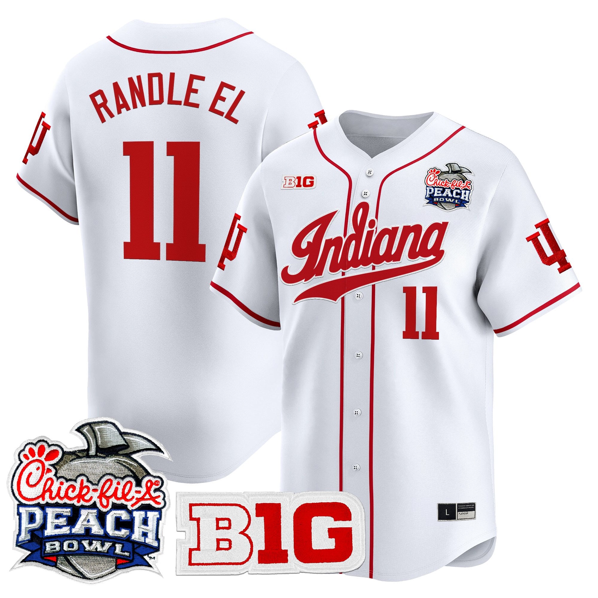 Men's Indiana Hoosiers 2026 Peach Bowl Vapor Baseball Jersey - All Stitched