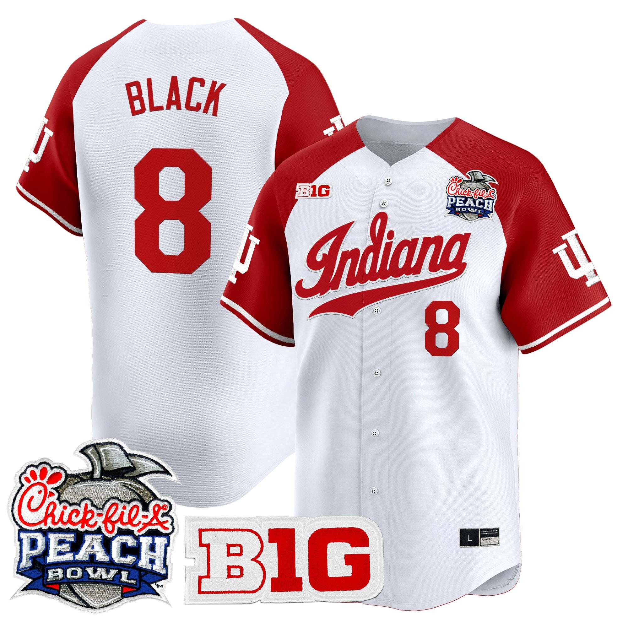 Men's Indiana Hoosiers 2026 Peach Bowl Vapor Baseball Jersey - All Stitched