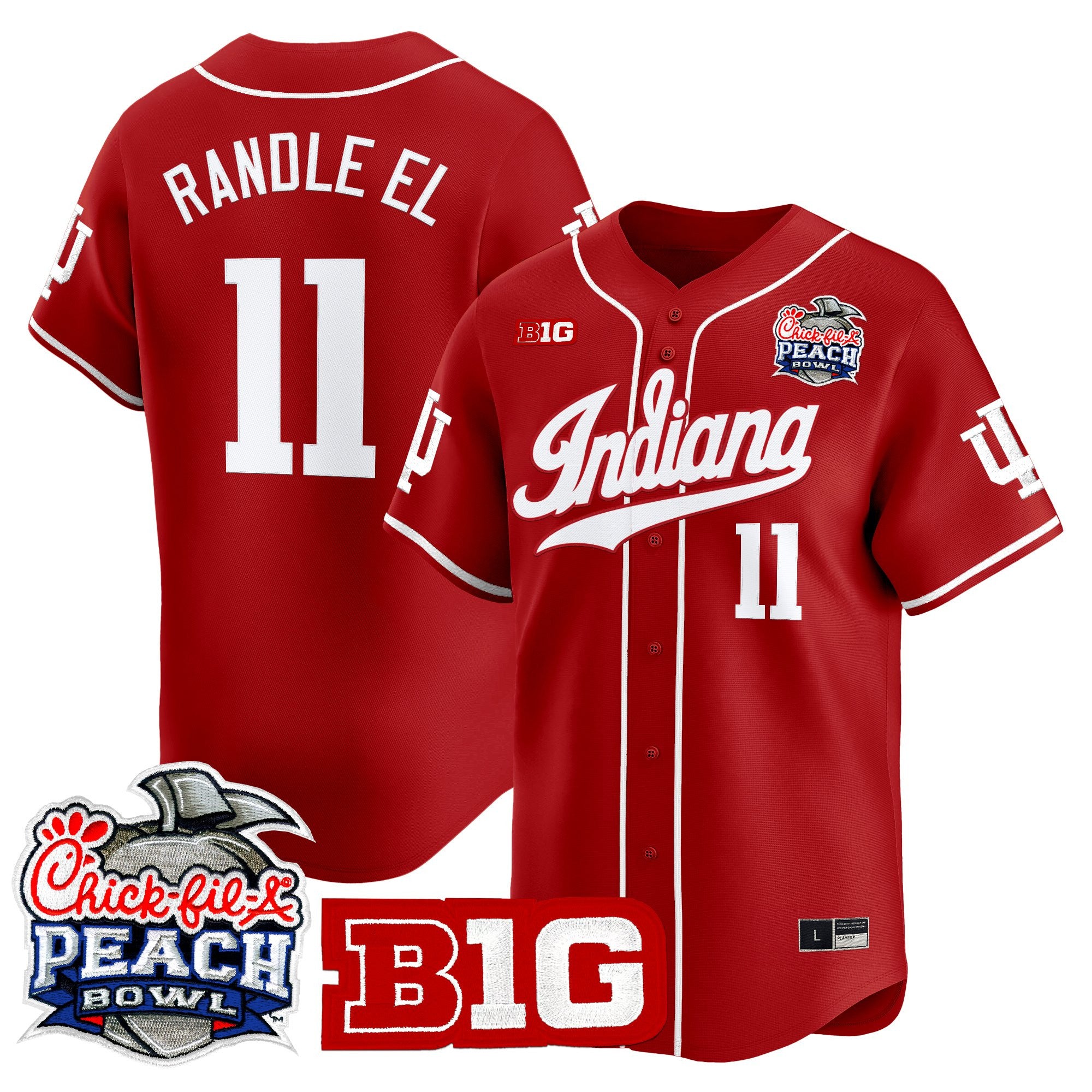 Men's Indiana Hoosiers 2026 Peach Bowl Vapor Baseball Jersey - All Stitched