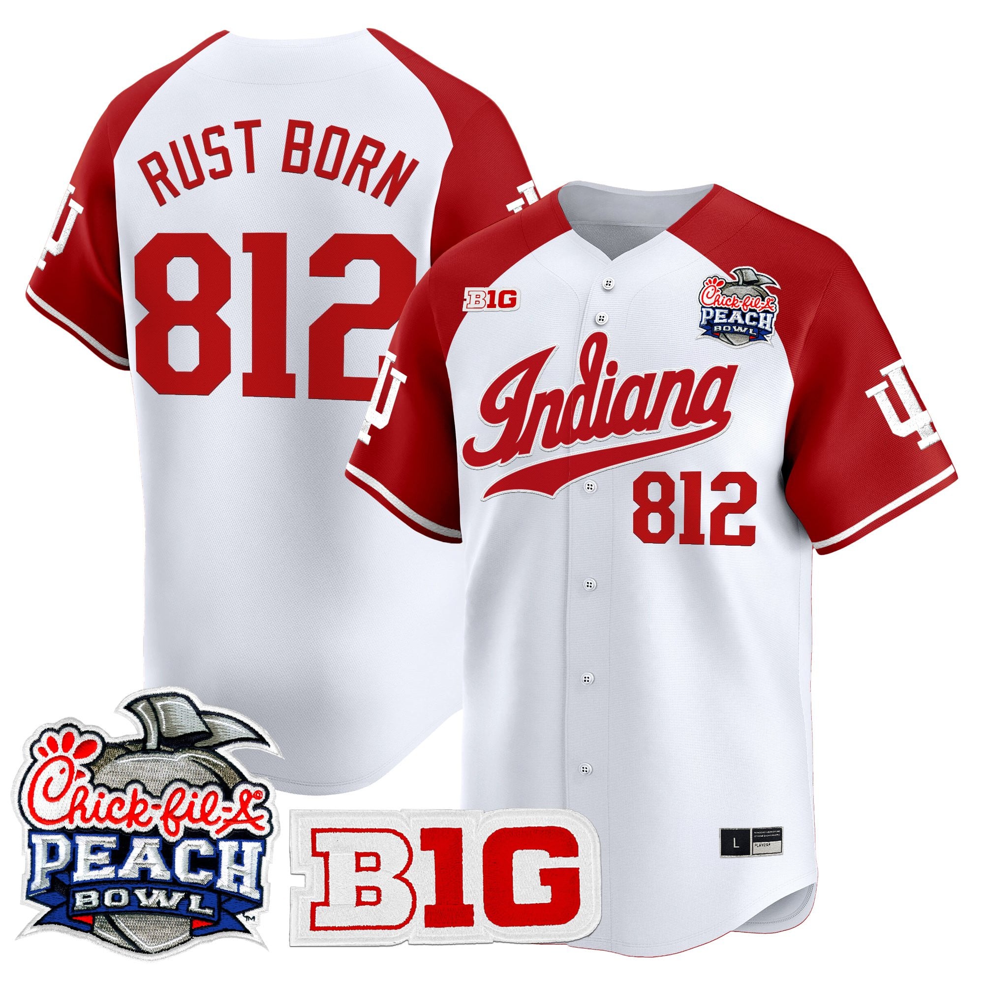 Men's Indiana Hoosiers 2026 Peach Bowl Vapor Baseball Jersey - All Stitched