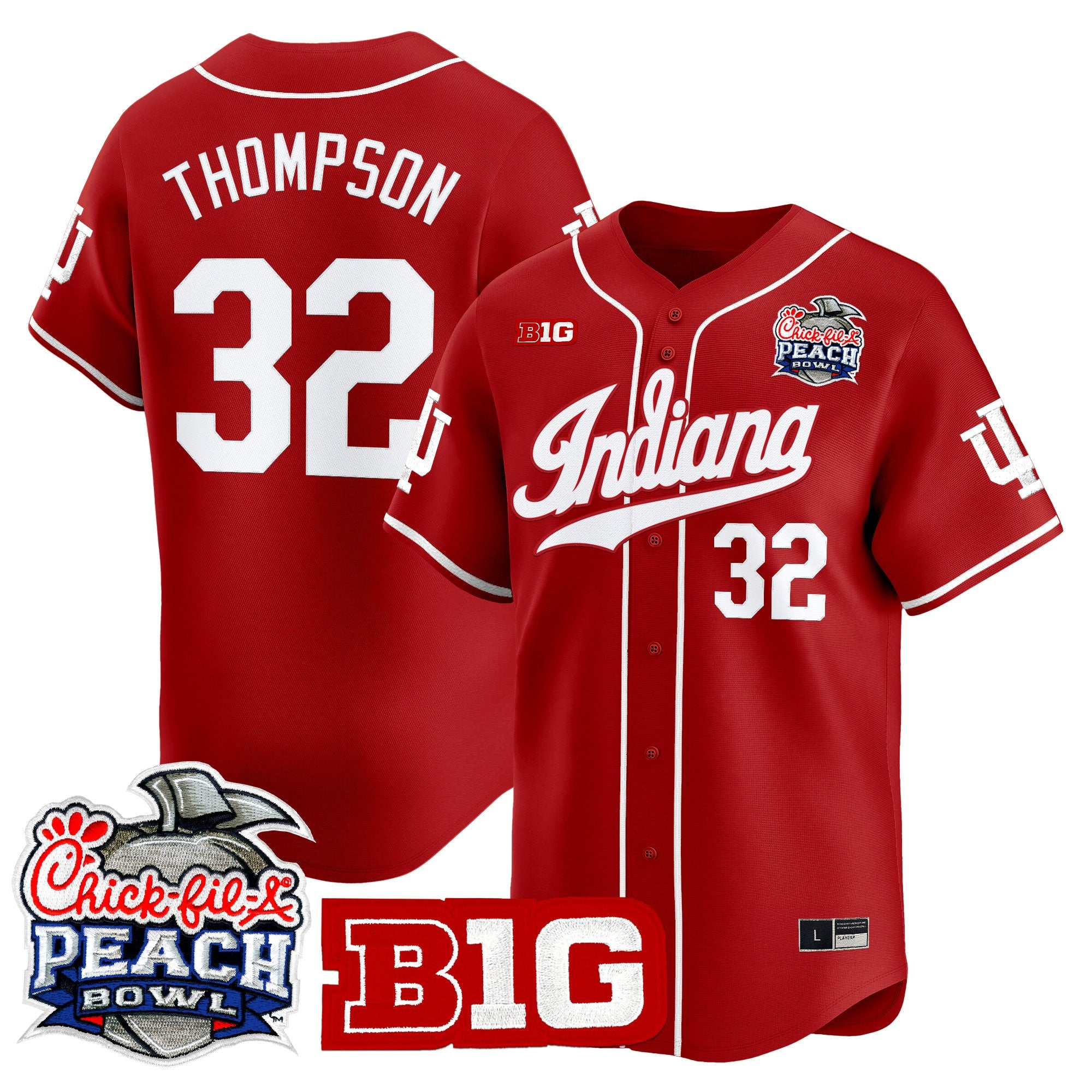 Men's Indiana Hoosiers 2026 Peach Bowl Vapor Baseball Jersey - All Stitched