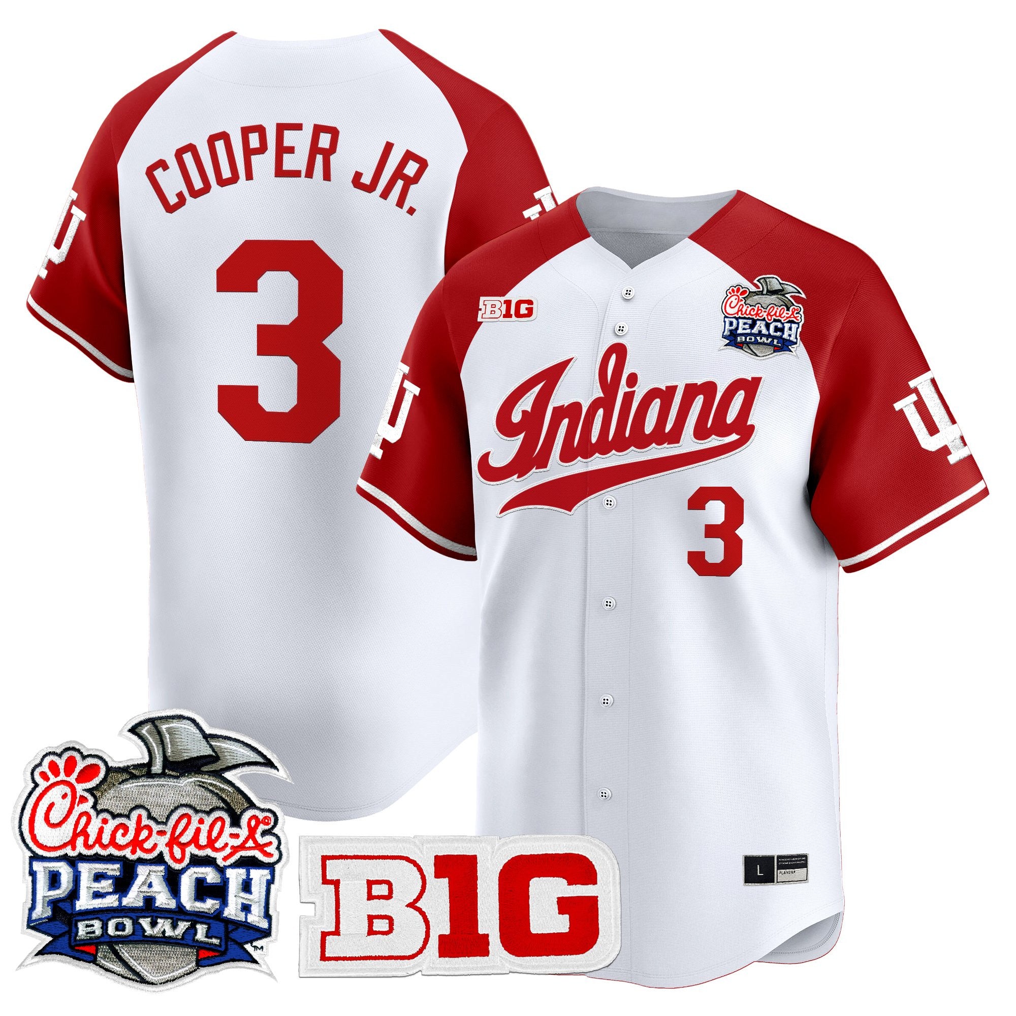 Men's Indiana Hoosiers 2026 Peach Bowl Vapor Baseball Jersey - All Stitched