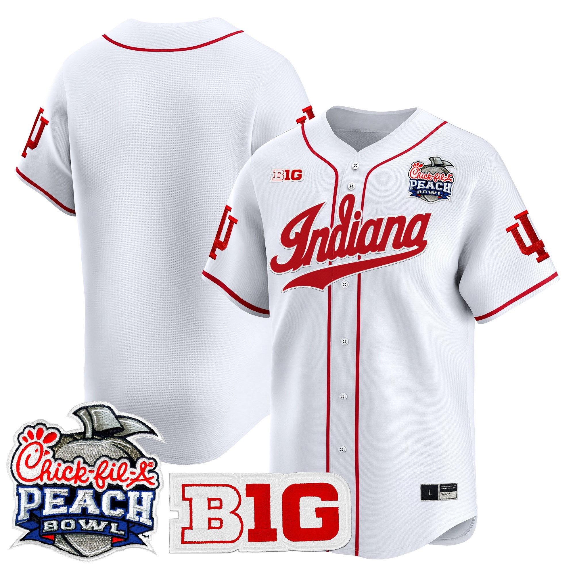 Men's Indiana Hoosiers 2026 Peach Bowl Vapor Baseball Jersey - All Stitched