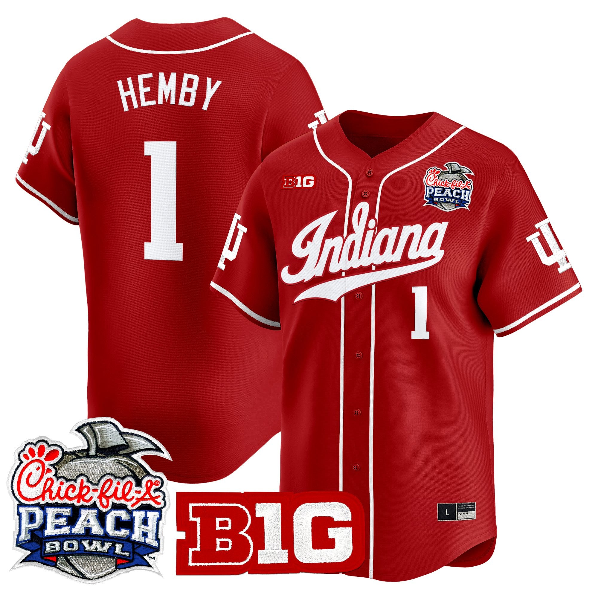 Men's Indiana Hoosiers 2026 Peach Bowl Vapor Baseball Jersey - All Stitched