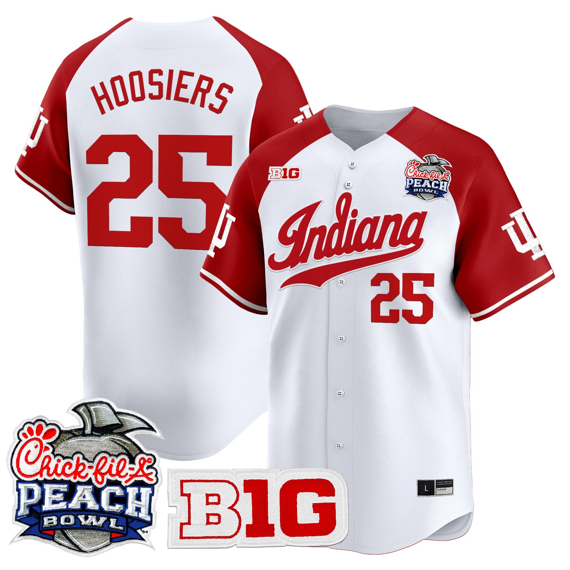 Men's Indiana Hoosiers 2026 Peach Bowl Vapor Baseball Jersey - All Stitched
