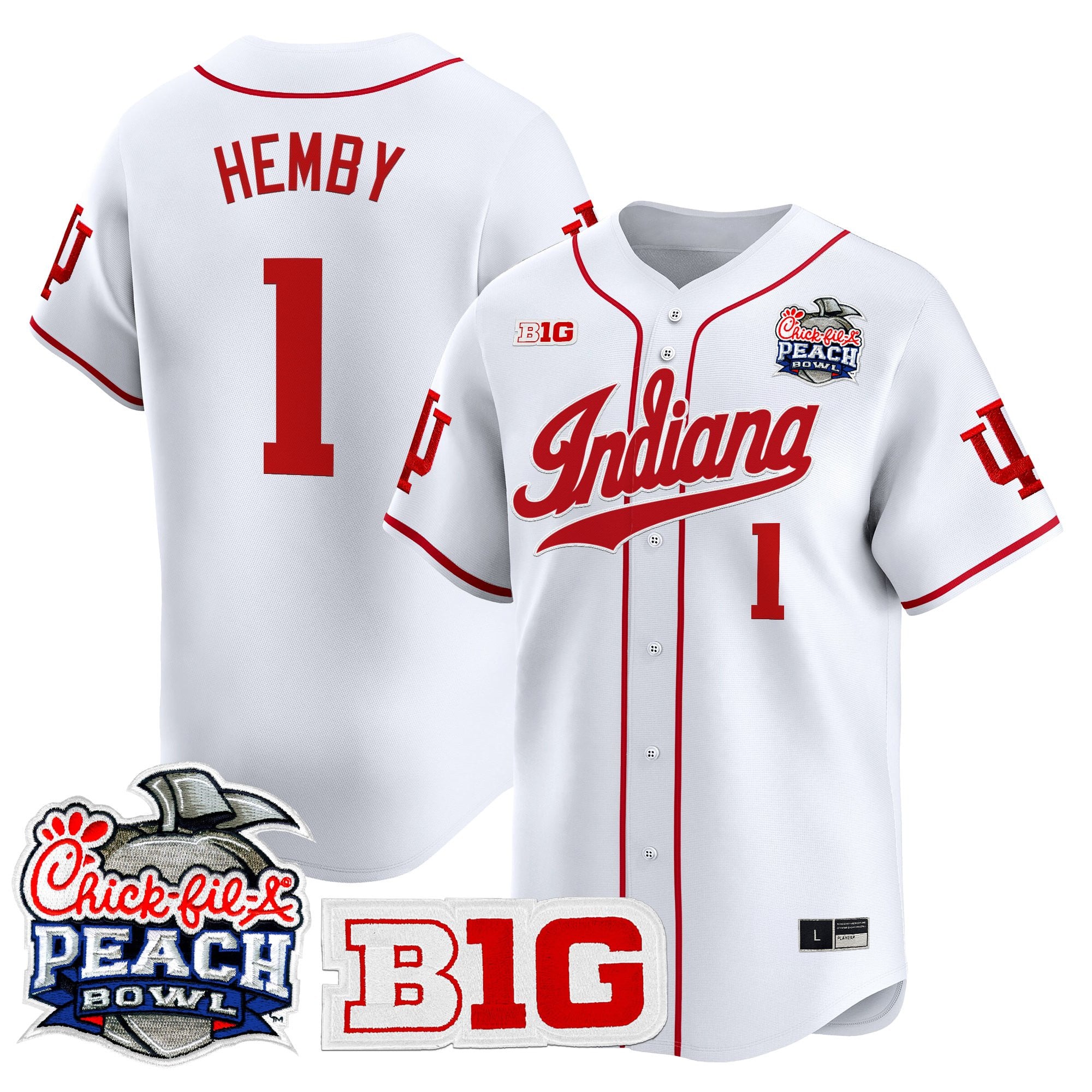 Men's Indiana Hoosiers 2026 Peach Bowl Vapor Baseball Jersey - All Stitched