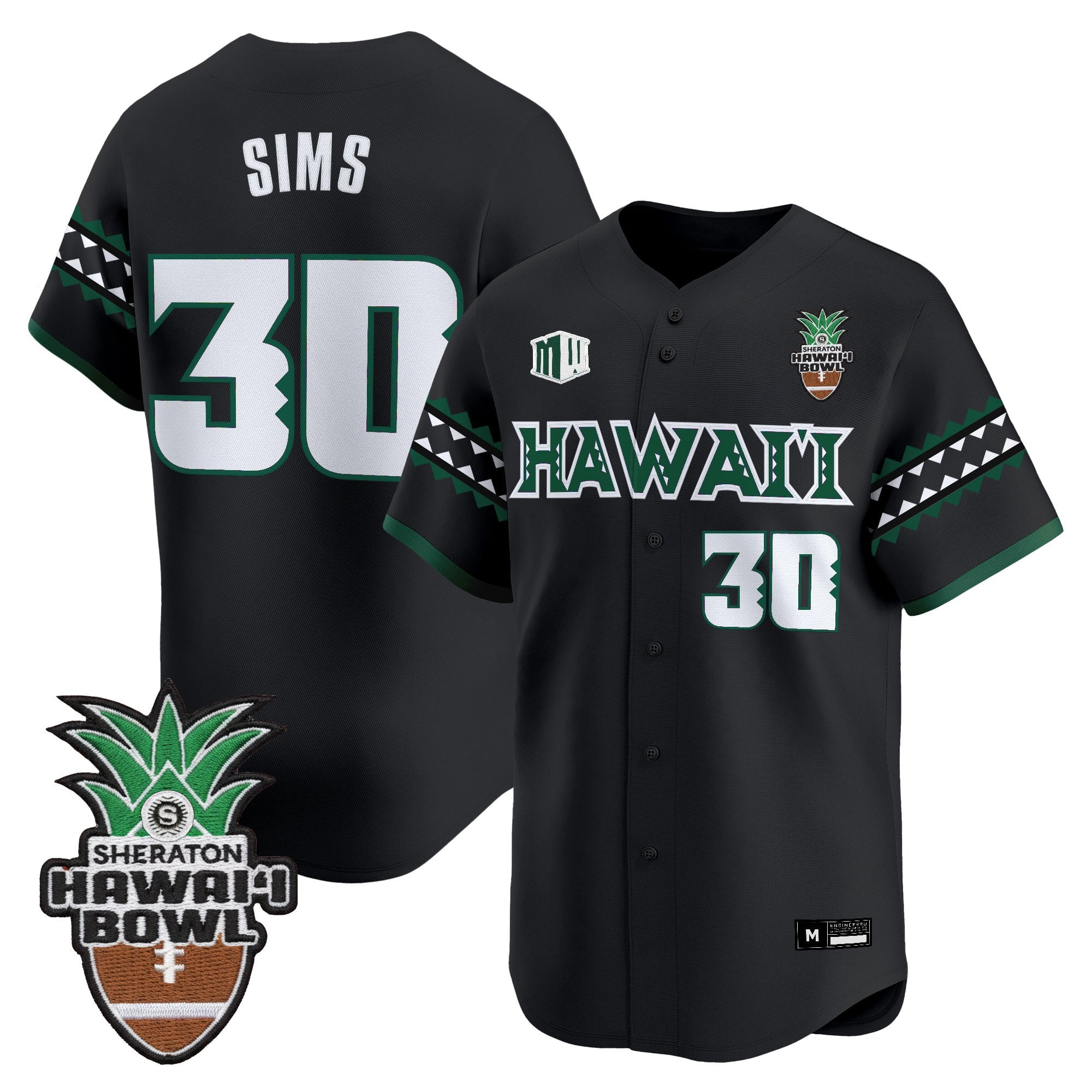 Men's Hawai'i Rainbow Warriors 2025 Hawai'i Bowl Vapor Baseball Jersey - All Stitched