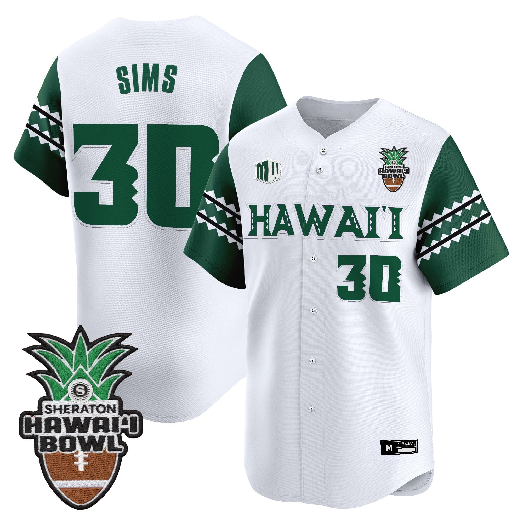 Men's Hawai'i Rainbow Warriors 2025 Hawai'i Bowl Vapor Baseball Jersey - All Stitched