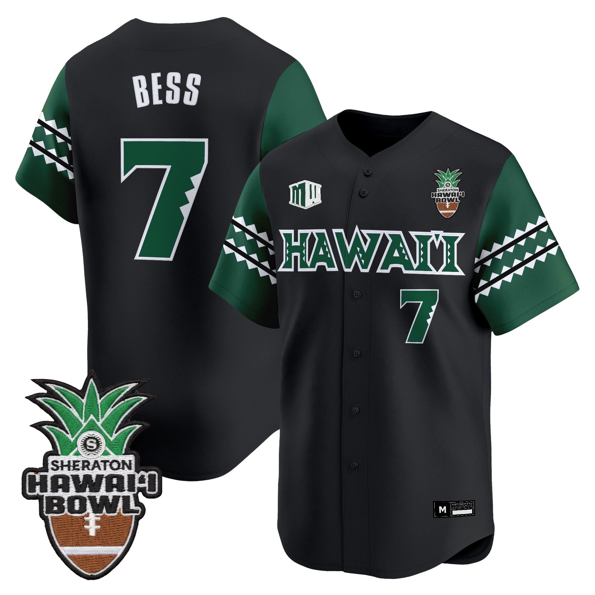 Men's Hawai'i Rainbow Warriors 2025 Hawai'i Bowl Vapor Baseball Jersey - All Stitched
