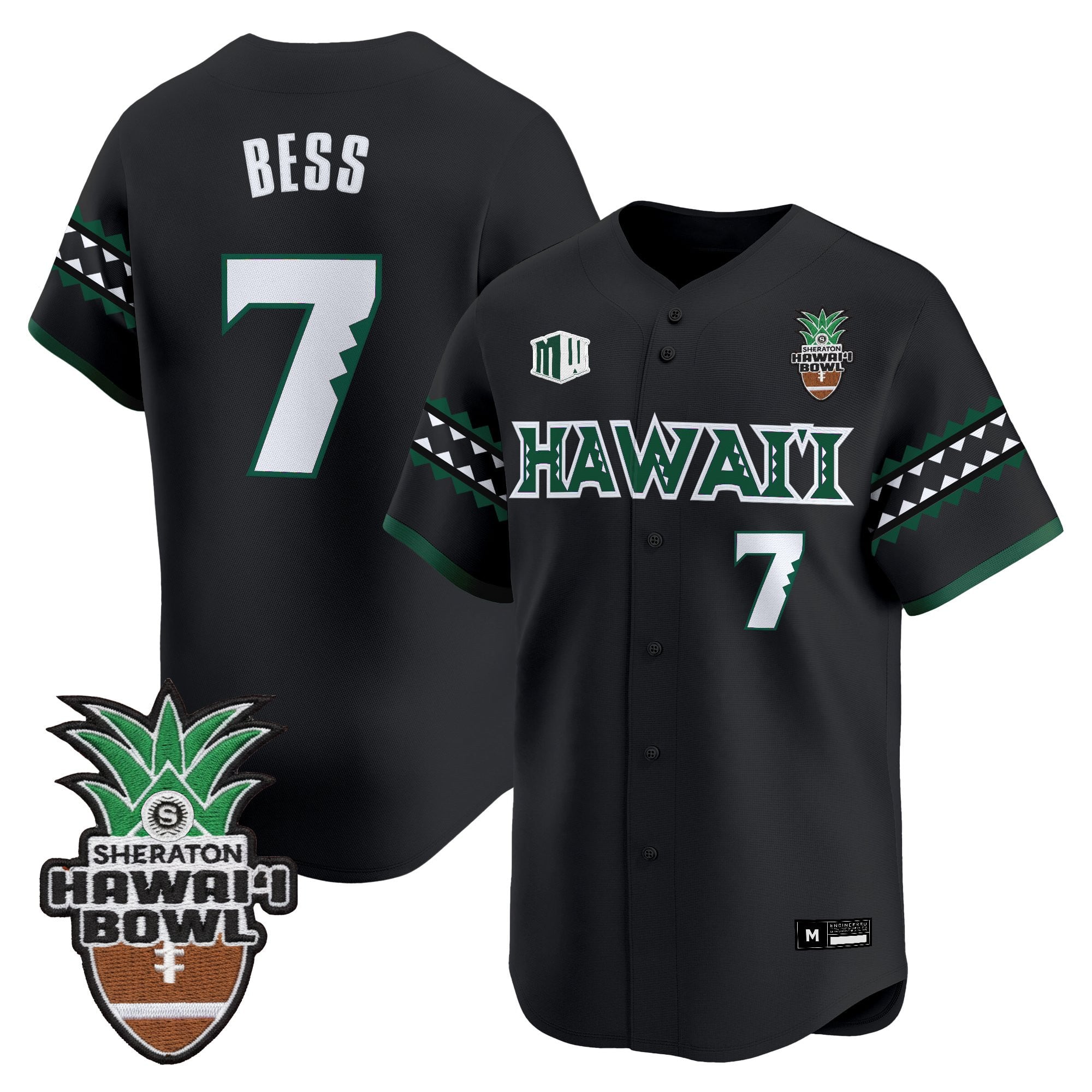 Men's Hawai'i Rainbow Warriors 2025 Hawai'i Bowl Vapor Baseball Jersey - All Stitched