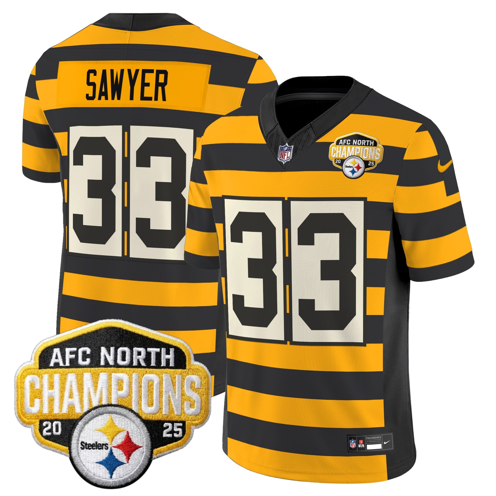 Men's Pittsburgh Steelers 2025 AFC North Division Champions Vapor Limited Jersey - All Stitched