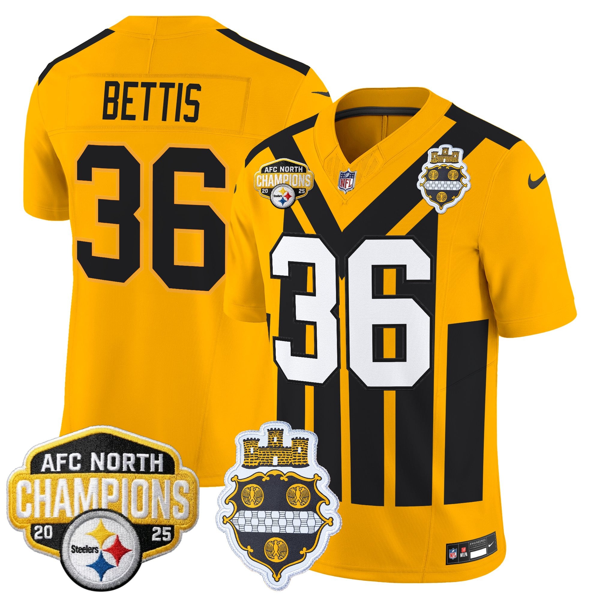 Men's Pittsburgh Steelers 2025 AFC North Division Champions Vapor Limited Jersey - All Stitched