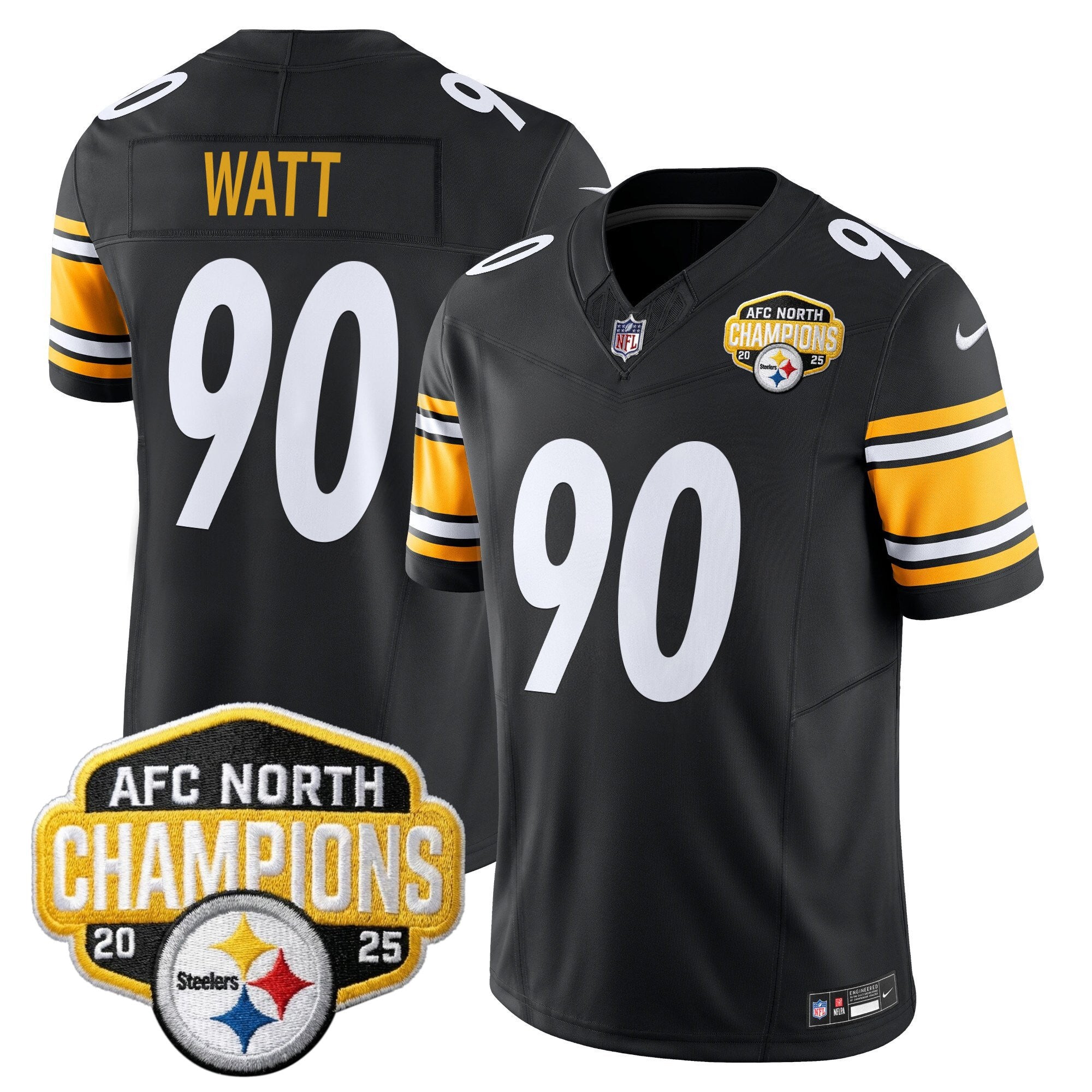 Men's Pittsburgh Steelers 2025 AFC North Division Champions Vapor Limited Jersey - All Stitched