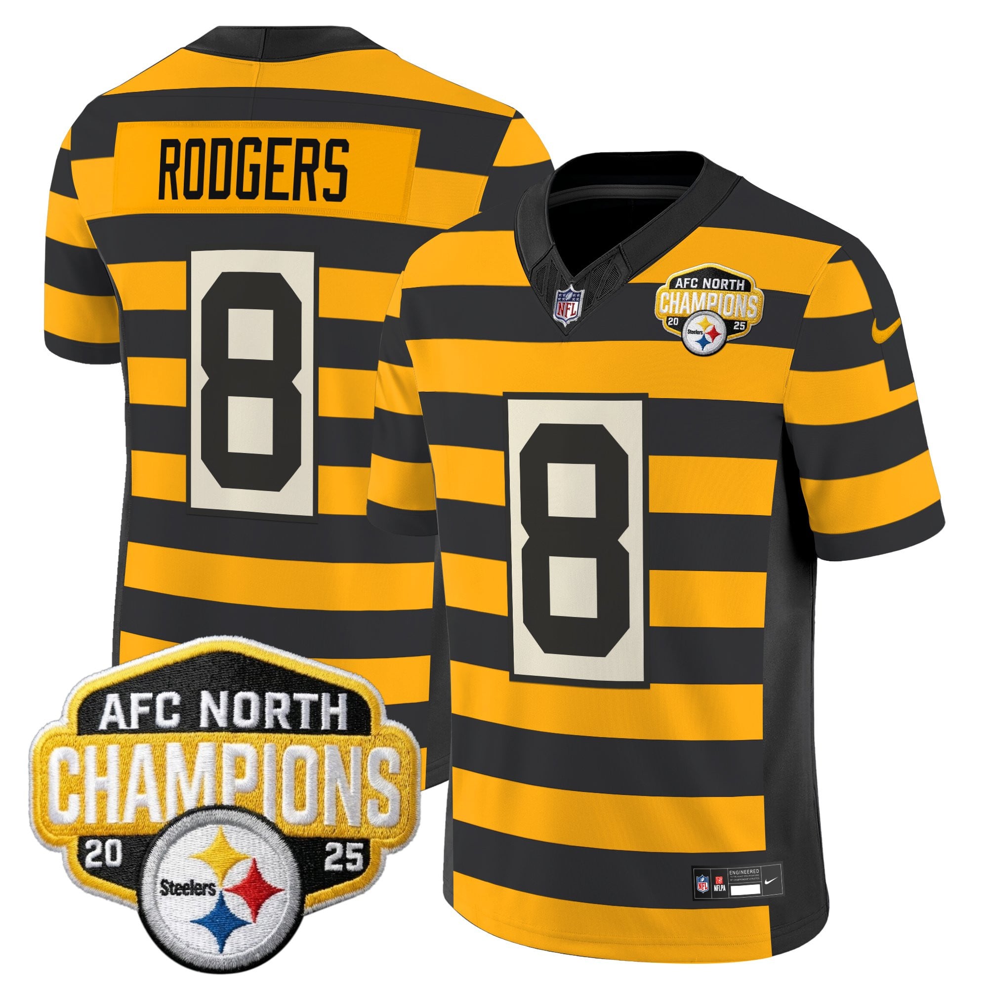 Men's Pittsburgh Steelers 2025 AFC North Division Champions Vapor Limited Jersey - All Stitched