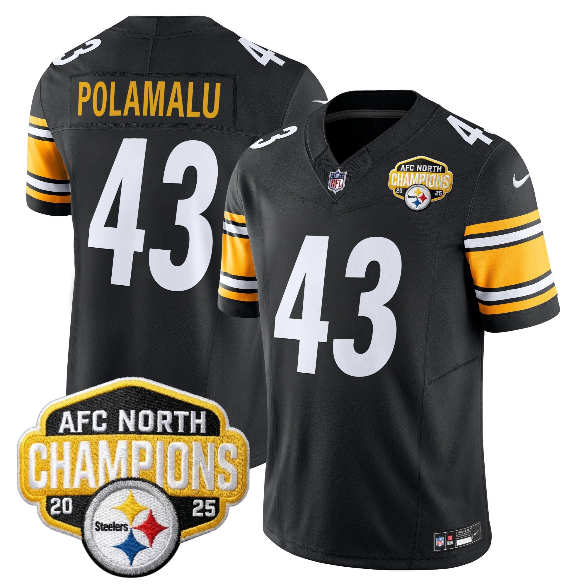 Men's Pittsburgh Steelers 2025 AFC North Division Champions Vapor Limited Jersey - All Stitched