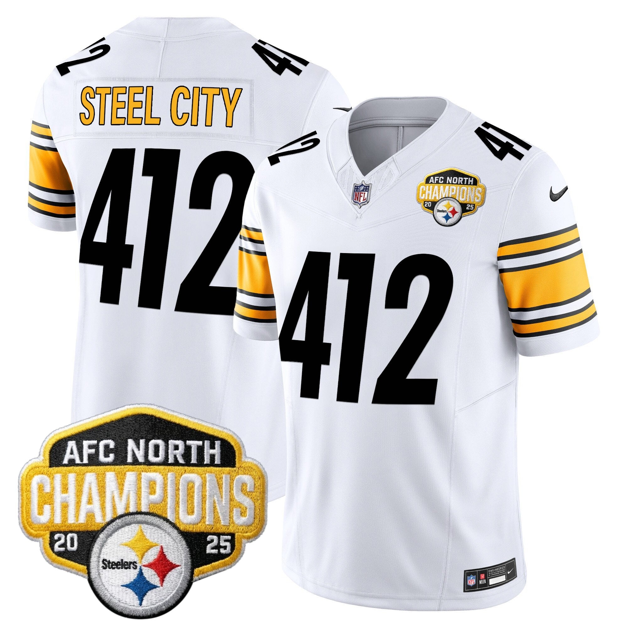 Men's Pittsburgh Steelers 2025 AFC North Division Champions Vapor Limited Jersey - All Stitched