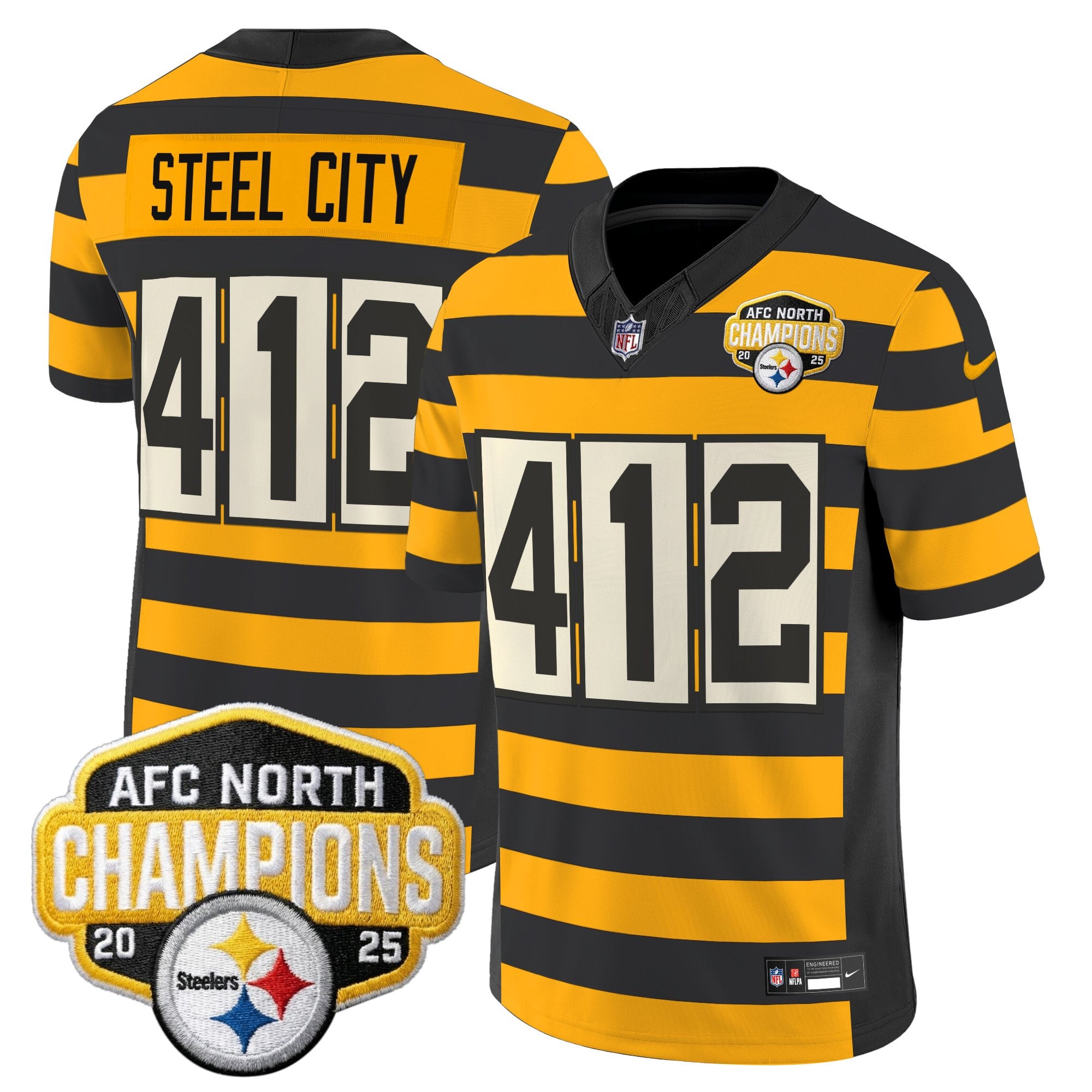 Men's Pittsburgh Steelers 2025 AFC North Division Champions Vapor Limited Jersey - All Stitched