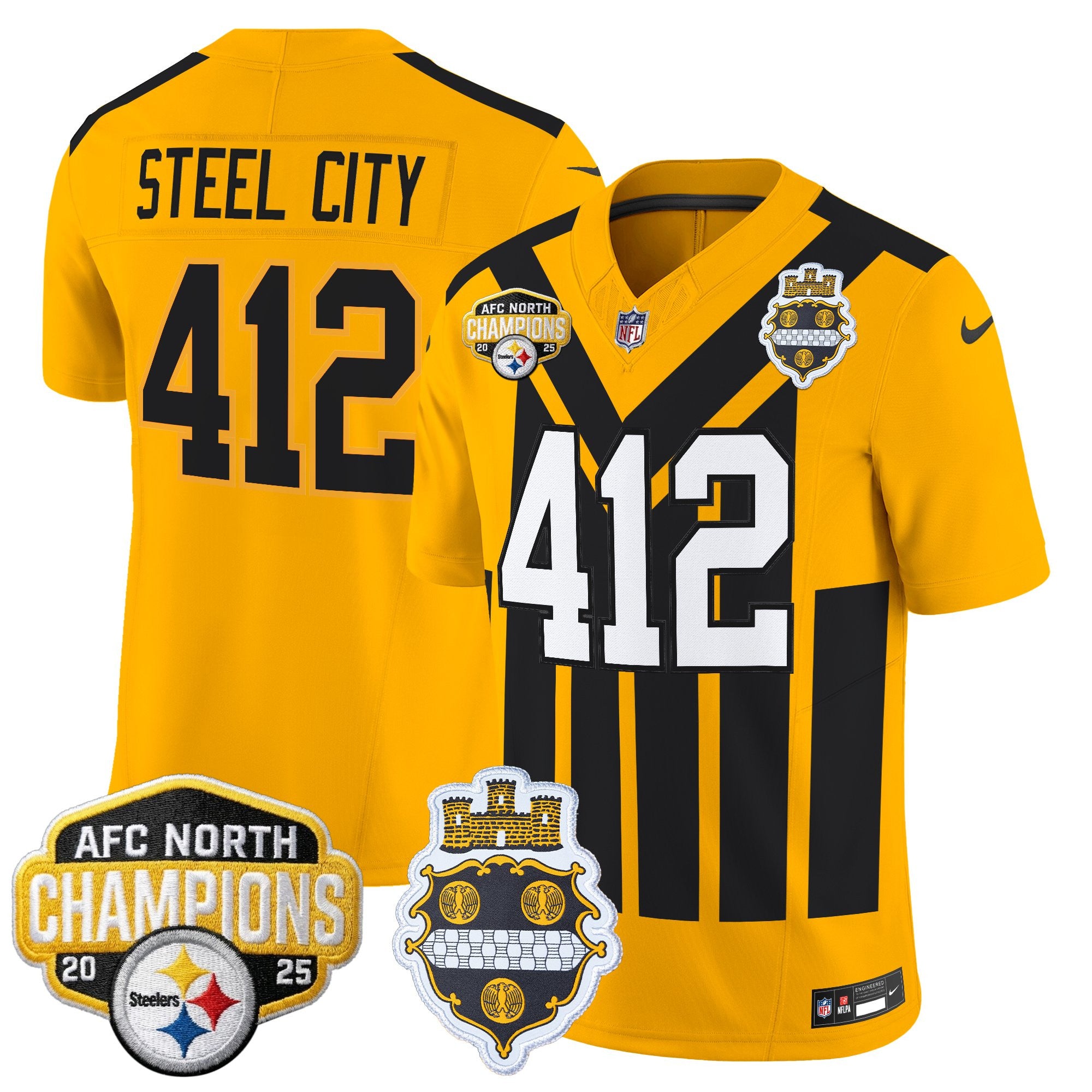 Men's Pittsburgh Steelers 2025 AFC North Division Champions Vapor Limited Jersey - All Stitched