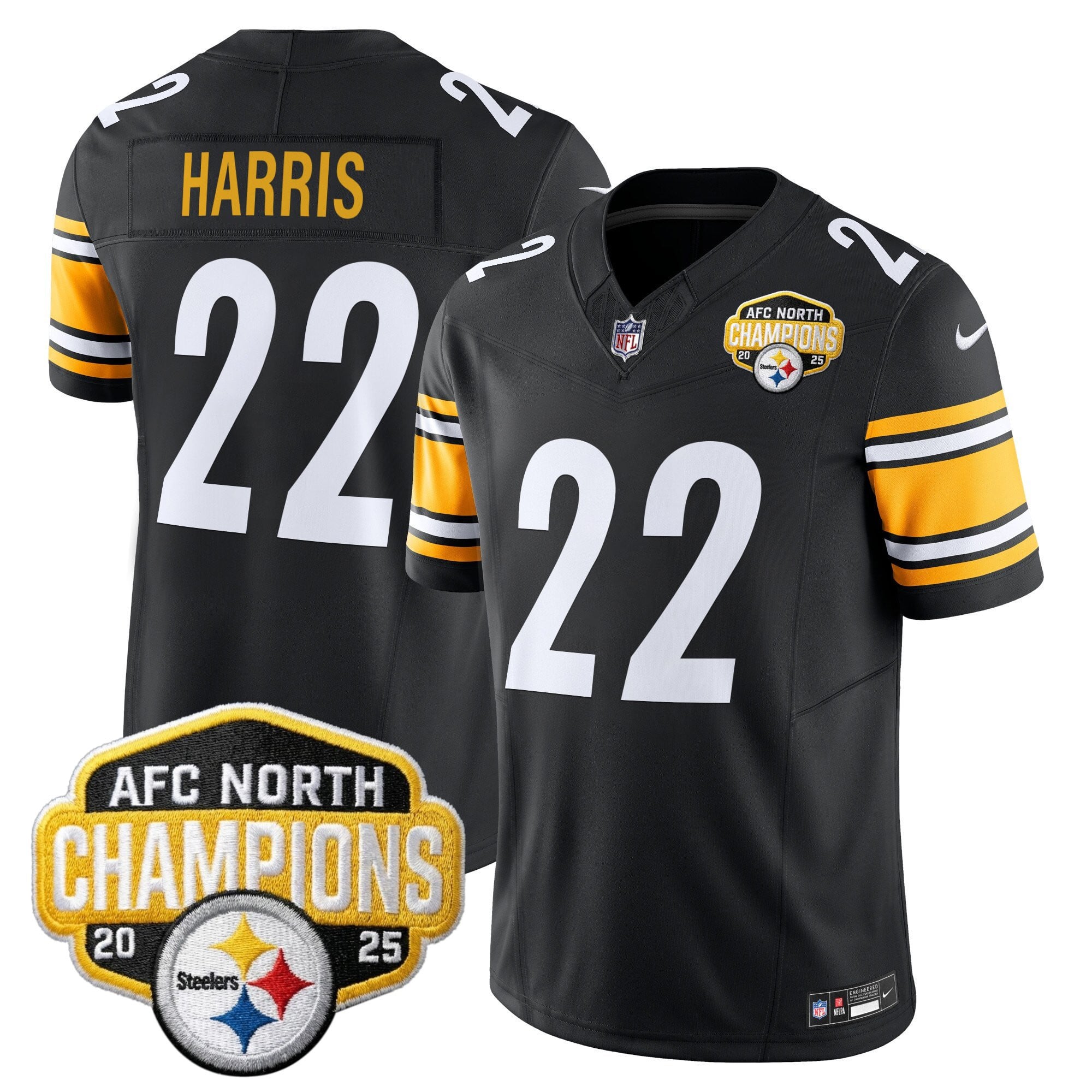 Men's Pittsburgh Steelers 2025 AFC North Division Champions Vapor Limited Jersey - All Stitched