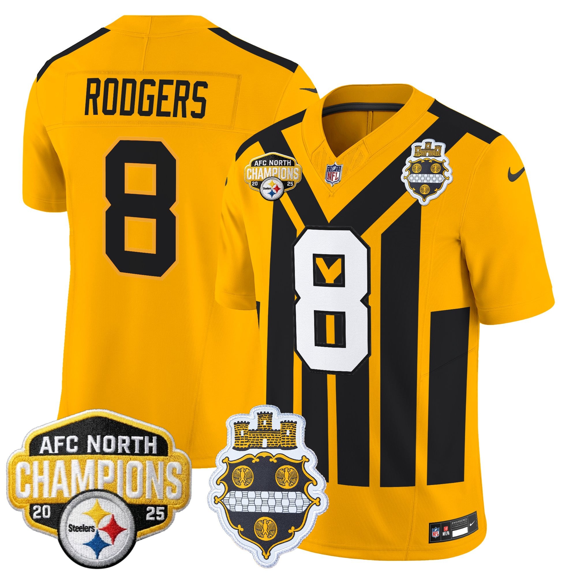 Men's Pittsburgh Steelers 2025 AFC North Division Champions Vapor Limited Jersey - All Stitched