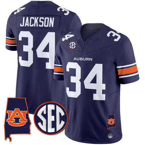 Bo Jackson Auburn Tigers Navy Jersey - All Stitched
