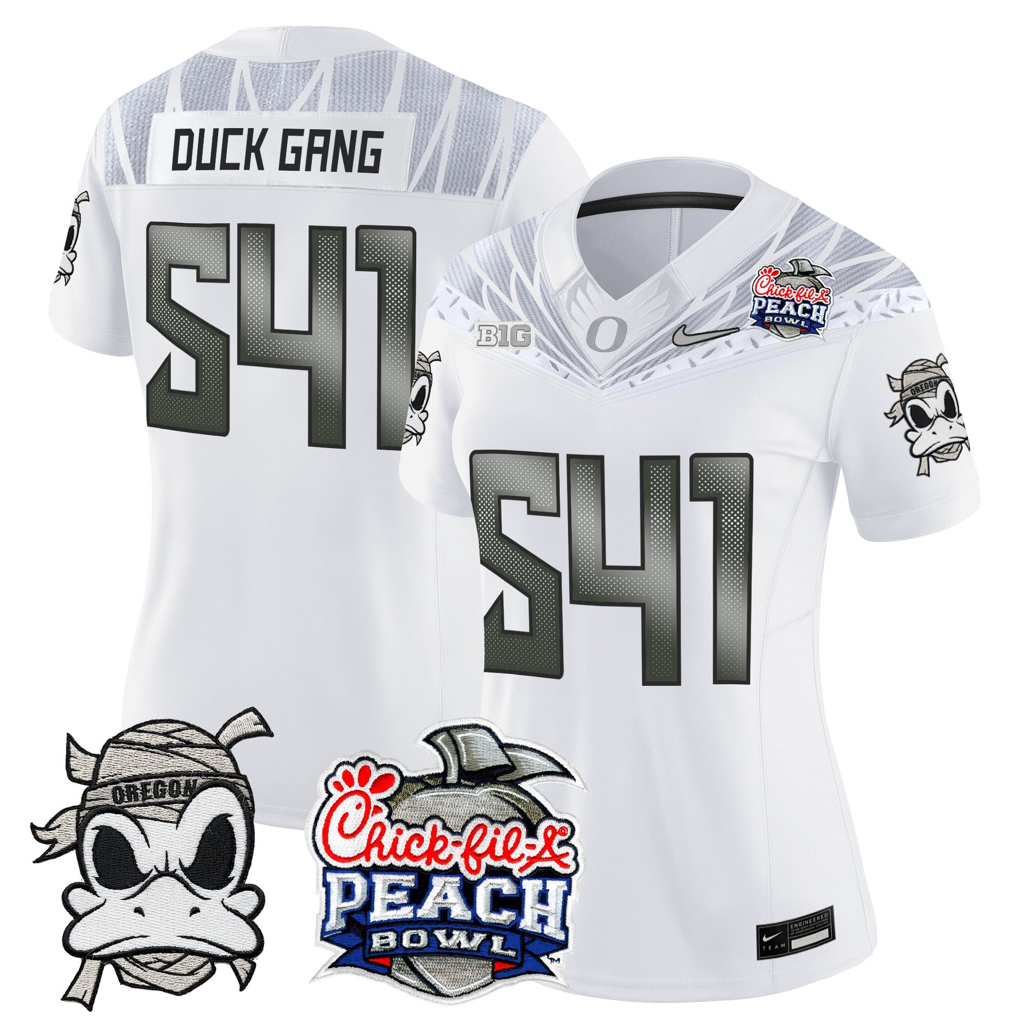 Women's Oregon Ducks "Mummy Duck" Vapor Limited Jersey - 2026 Peach Bowl Patch - All Stitched