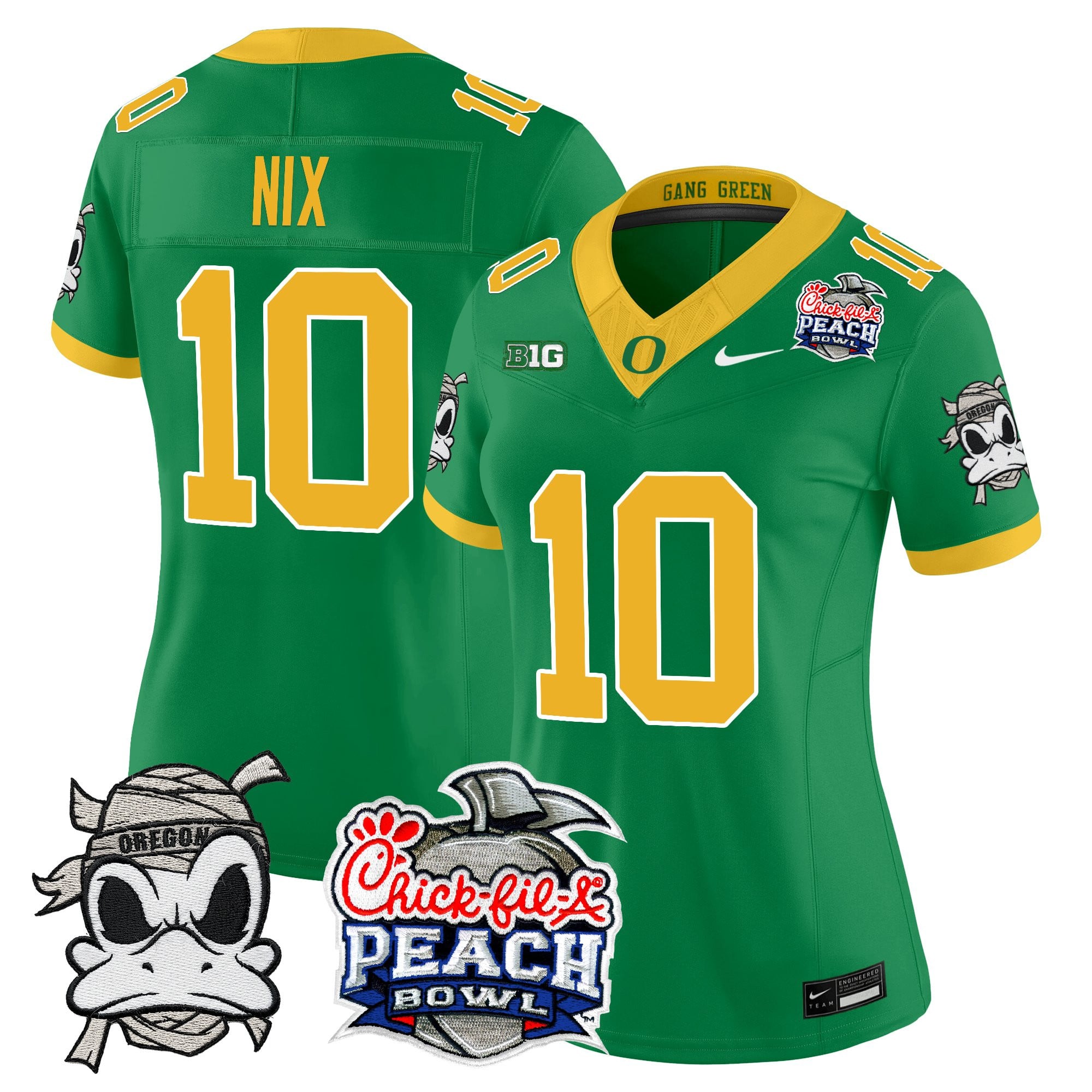 Women's Oregon Ducks "Mummy Duck" Vapor Limited Jersey - 2026 Peach Bowl Patch - All Stitched