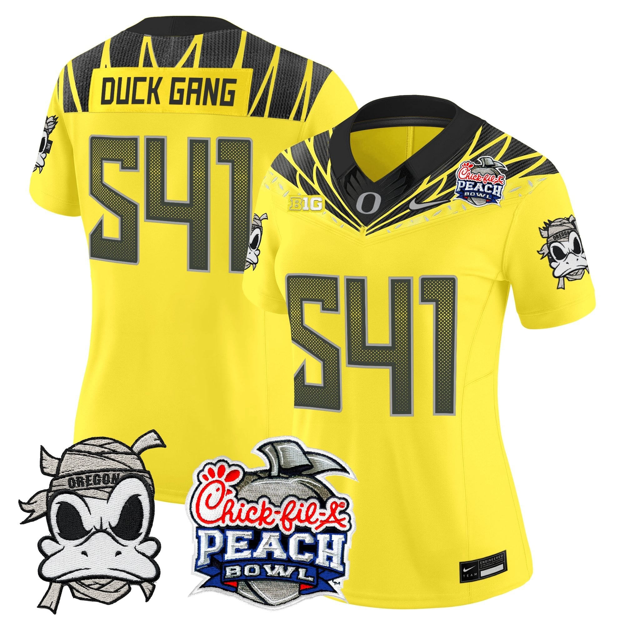Women's Oregon Ducks "Mummy Duck" Vapor Limited Jersey - 2026 Peach Bowl Patch - All Stitched