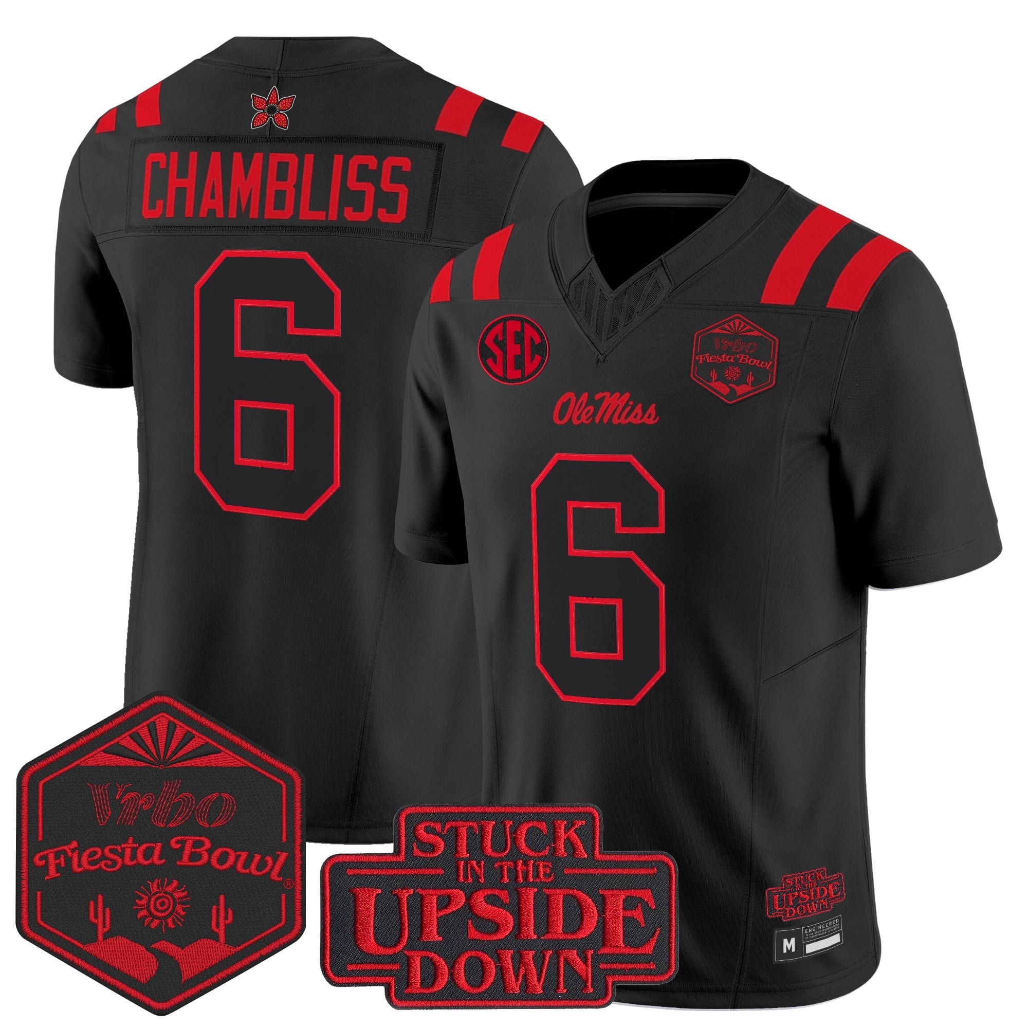 Men's Ole Miss Rebels 'Stranger Things Edition' Vapor Limited Jersey - 2026 The Fiesta Bowl - All Stitched