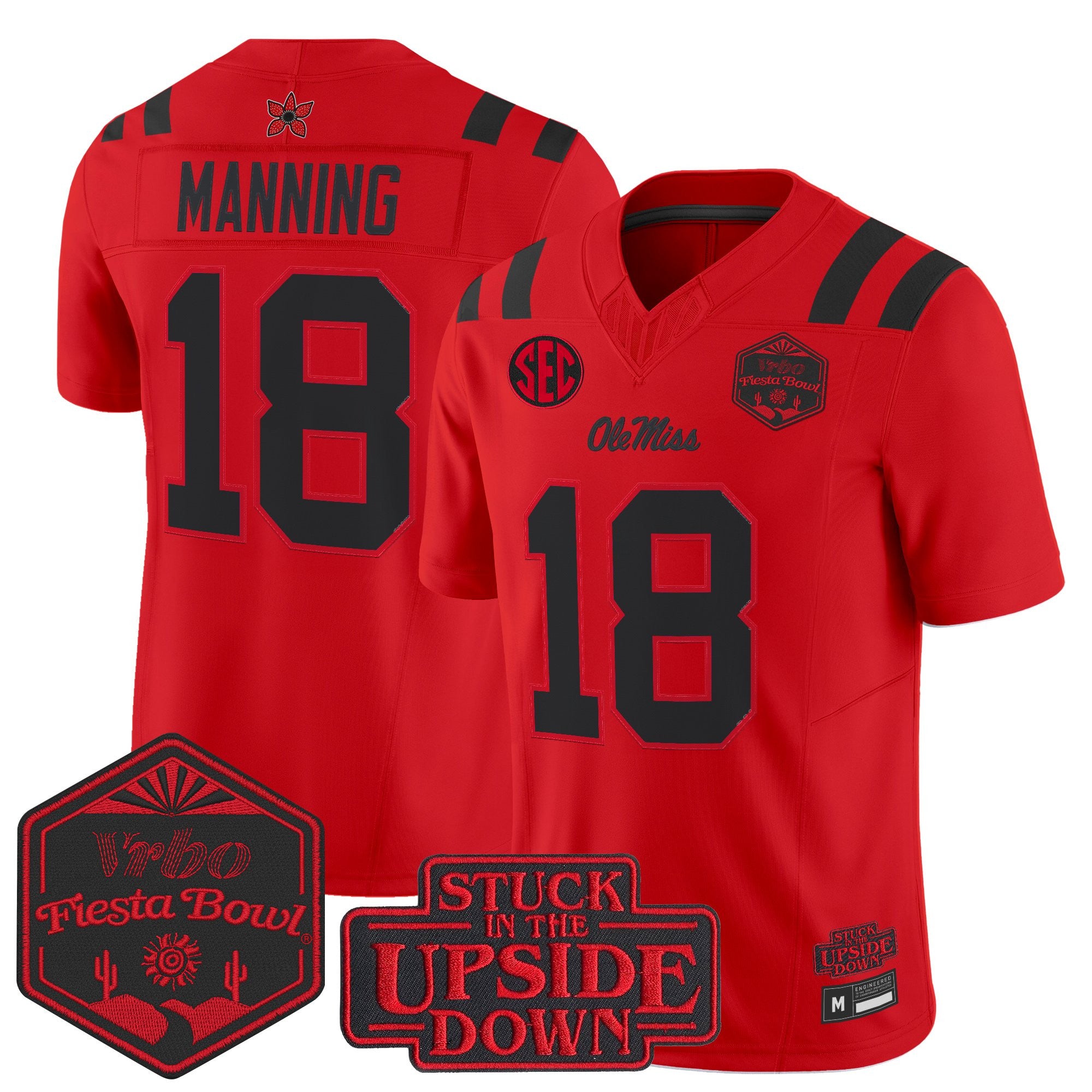 Men's Ole Miss Rebels 'Stranger Things Edition' Vapor Limited Jersey - 2026 The Fiesta Bowl - All Stitched