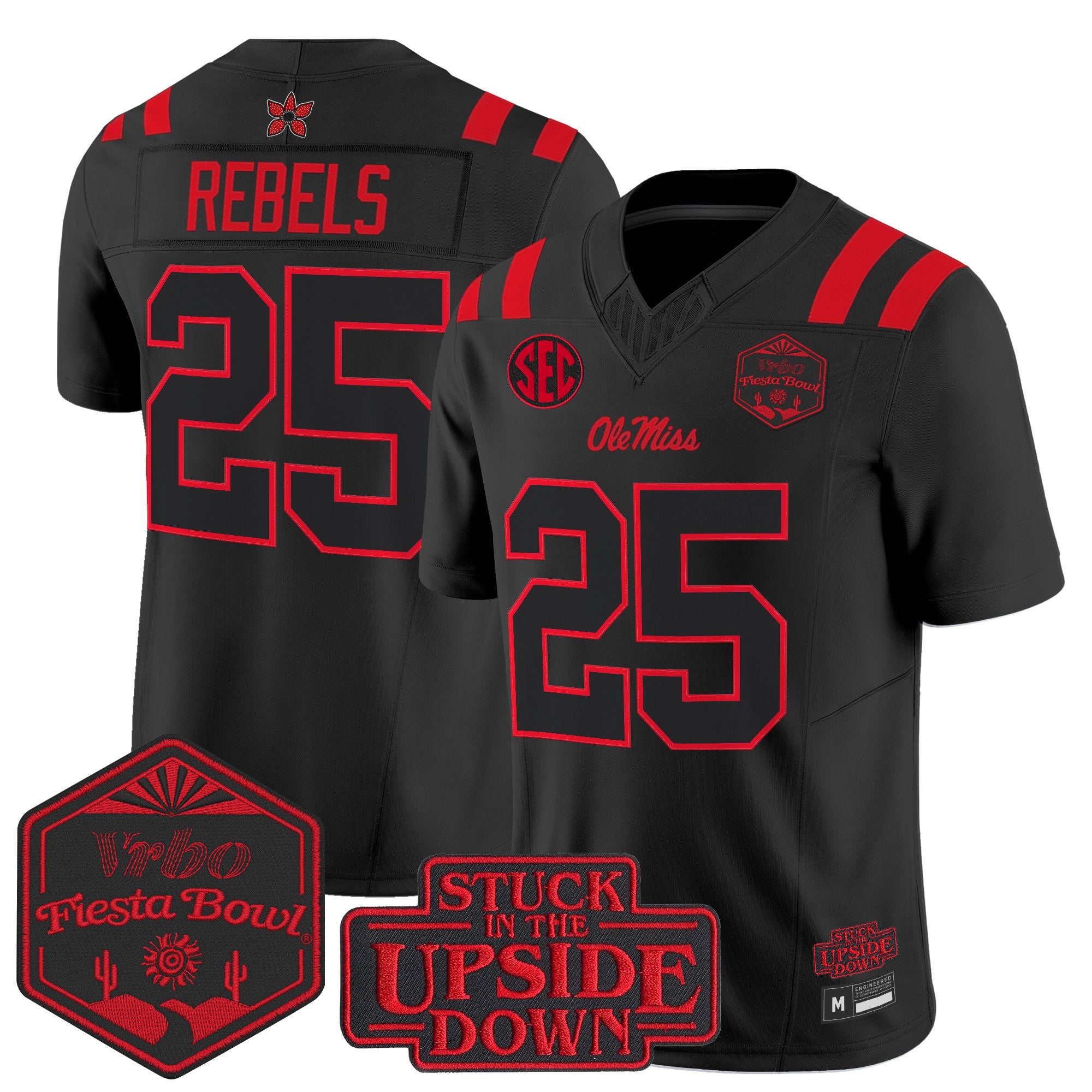 Men's Ole Miss Rebels 'Stranger Things Edition' Vapor Limited Jersey - 2026 The Fiesta Bowl - All Stitched