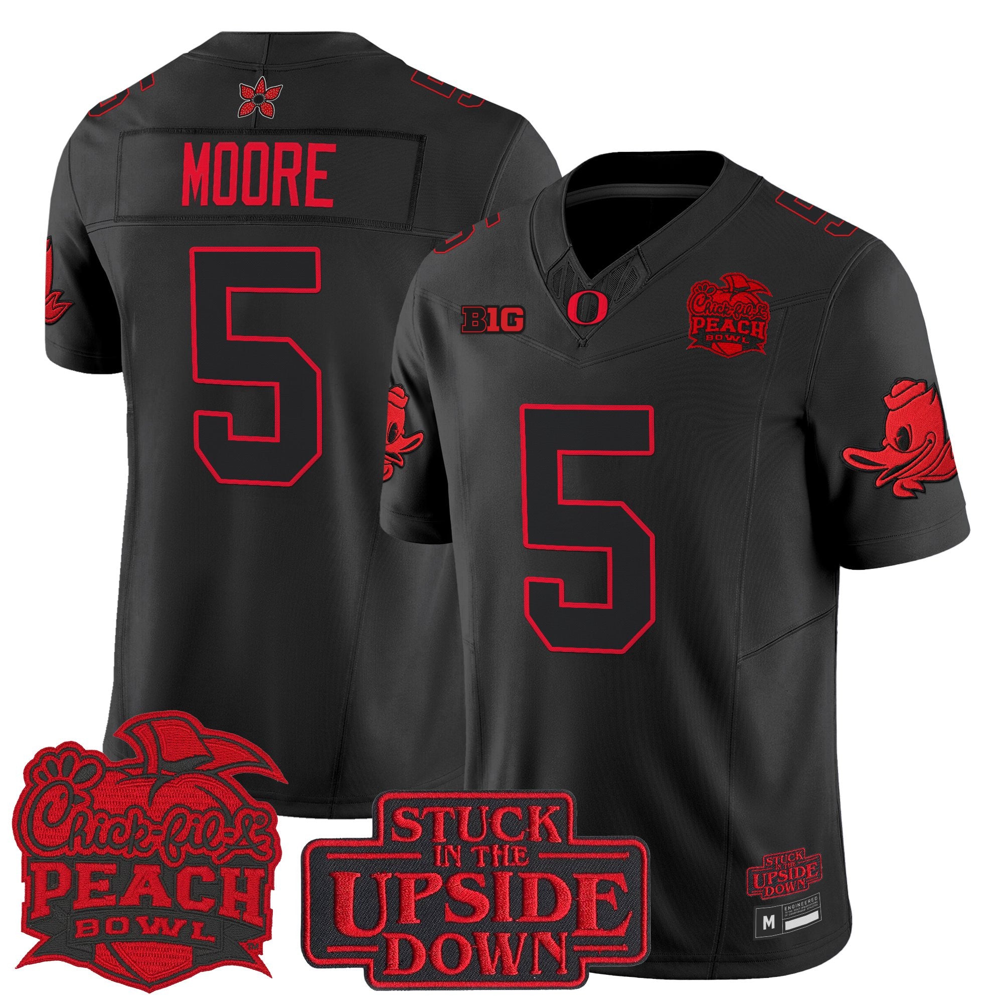 Oregon Ducks 'Stranger Things Edition' Vapor Limited Jersey - 2026 Peach Bowl Patch - All Stitched