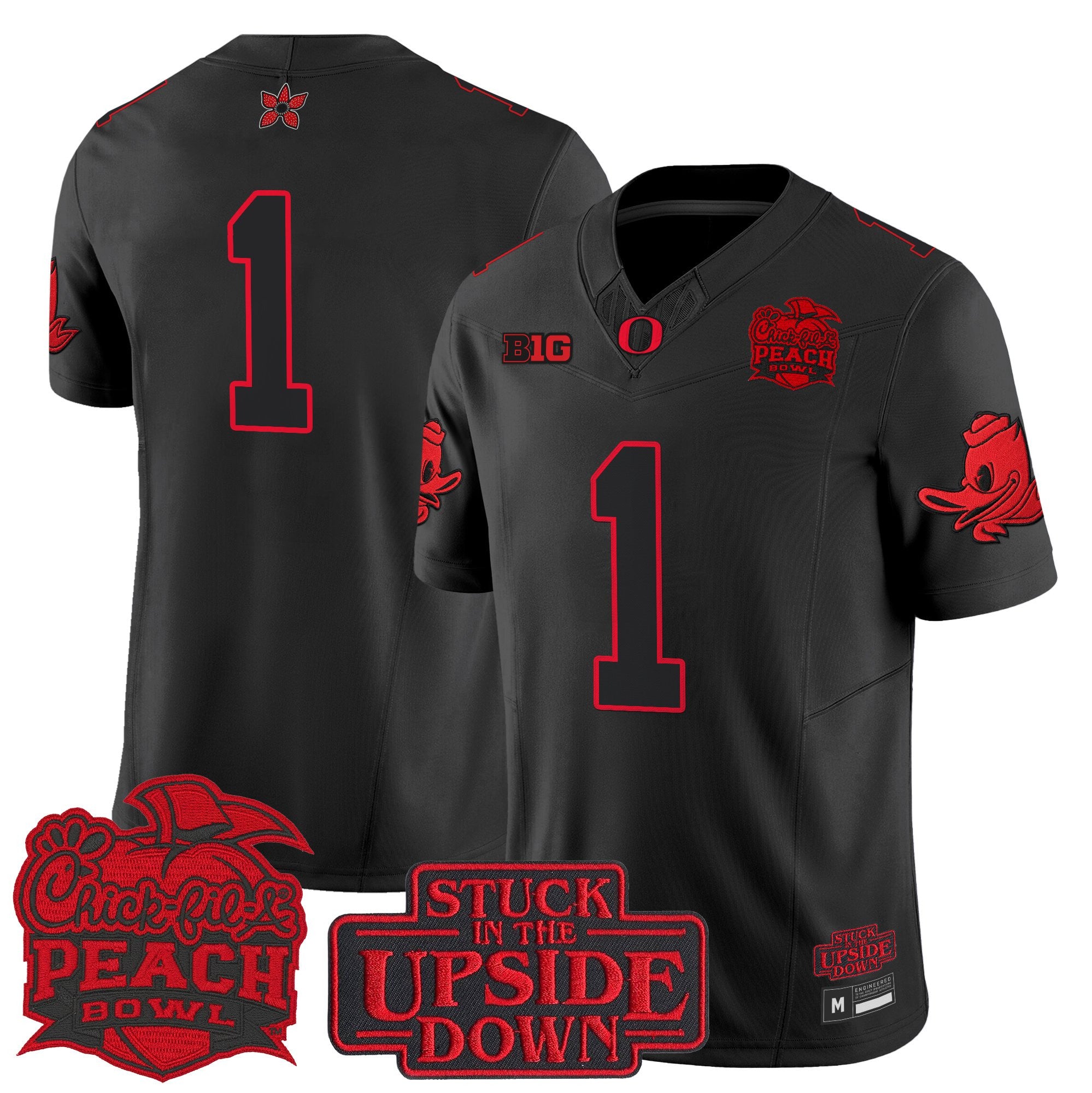 Oregon Ducks 'Stranger Things Edition' Vapor Limited Jersey - 2026 Peach Bowl Patch - All Stitched