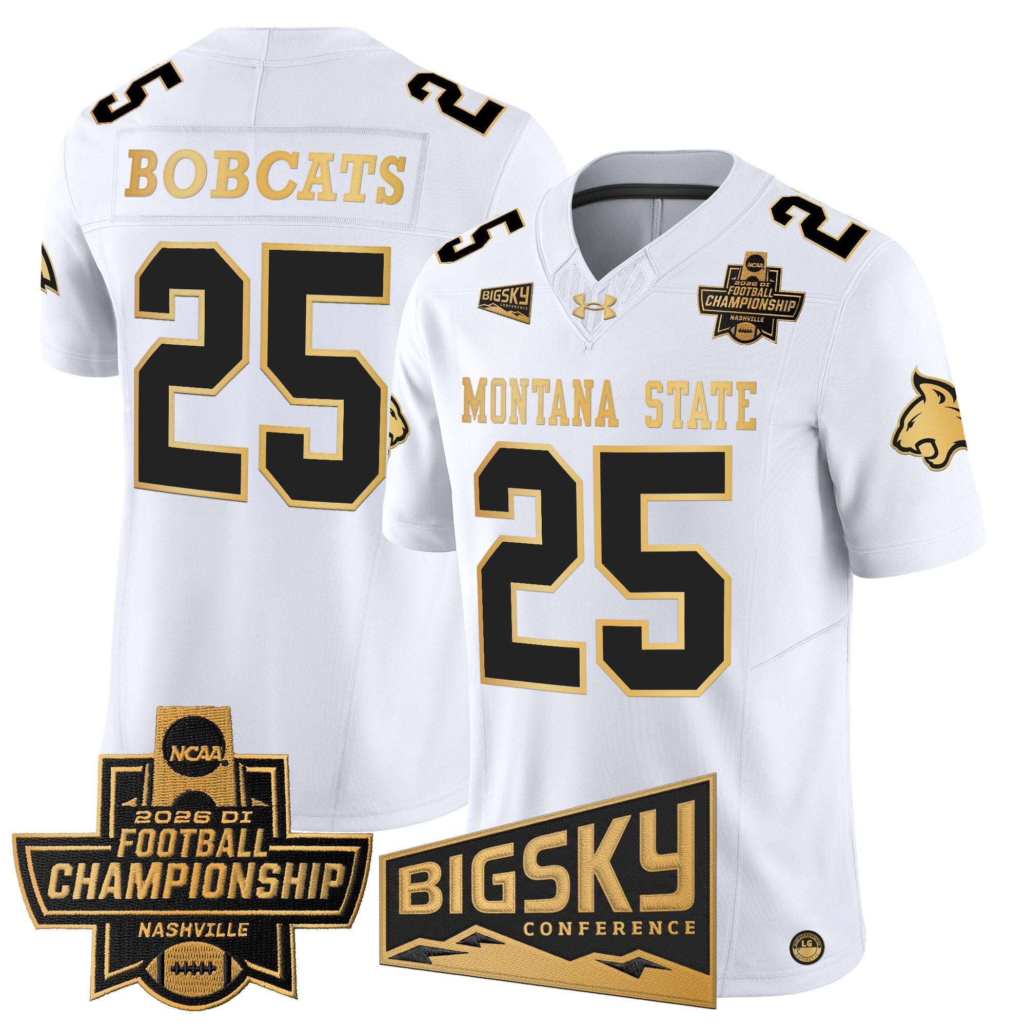 Men's Montana State Bobcats 2026 Football Championship Gold Vapor Limited Jersey - All Stitched