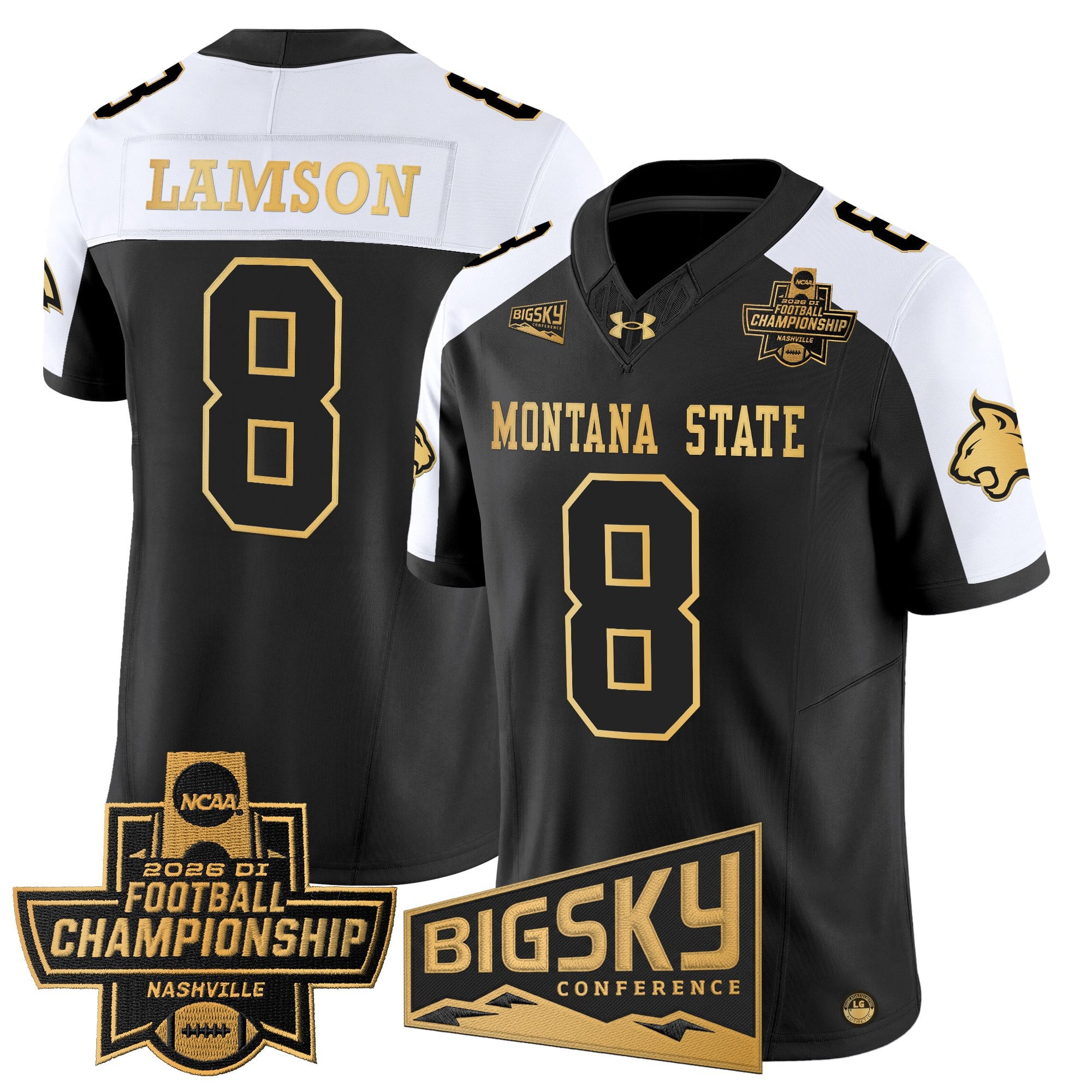 Men's Montana State Bobcats 2026 Football Championship Gold Vapor Limited Jersey - All Stitched