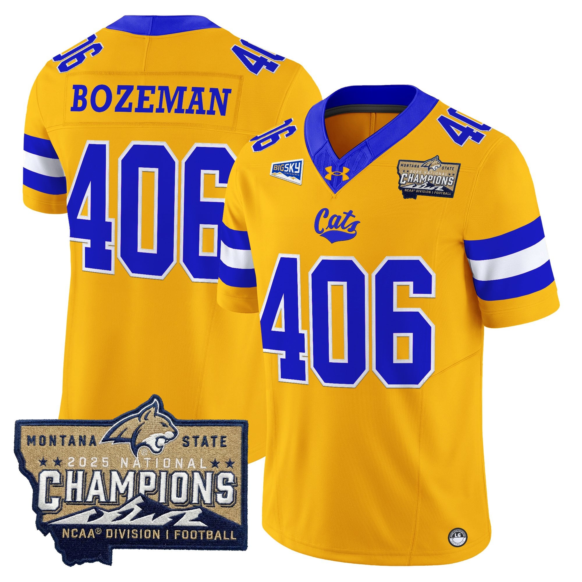 Men's Montana State Bobcats 2025 National Champions Vapor Limited Jersey - All Stitched