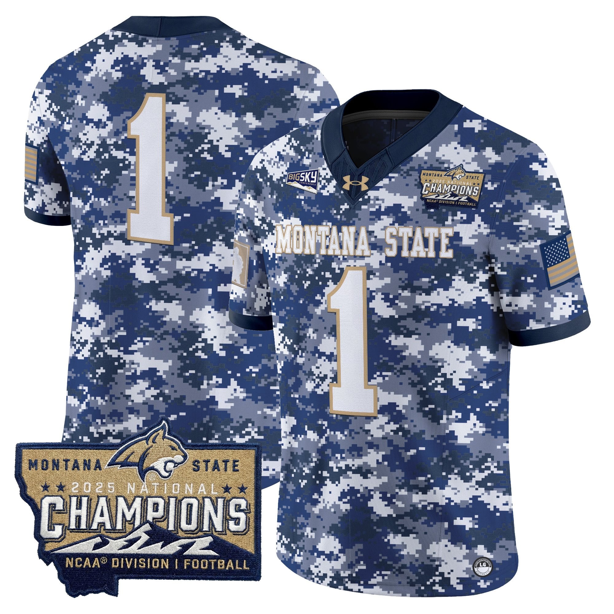 Men's Montana State Bobcats 2025 National Champions Vapor Limited Jersey - All Stitched