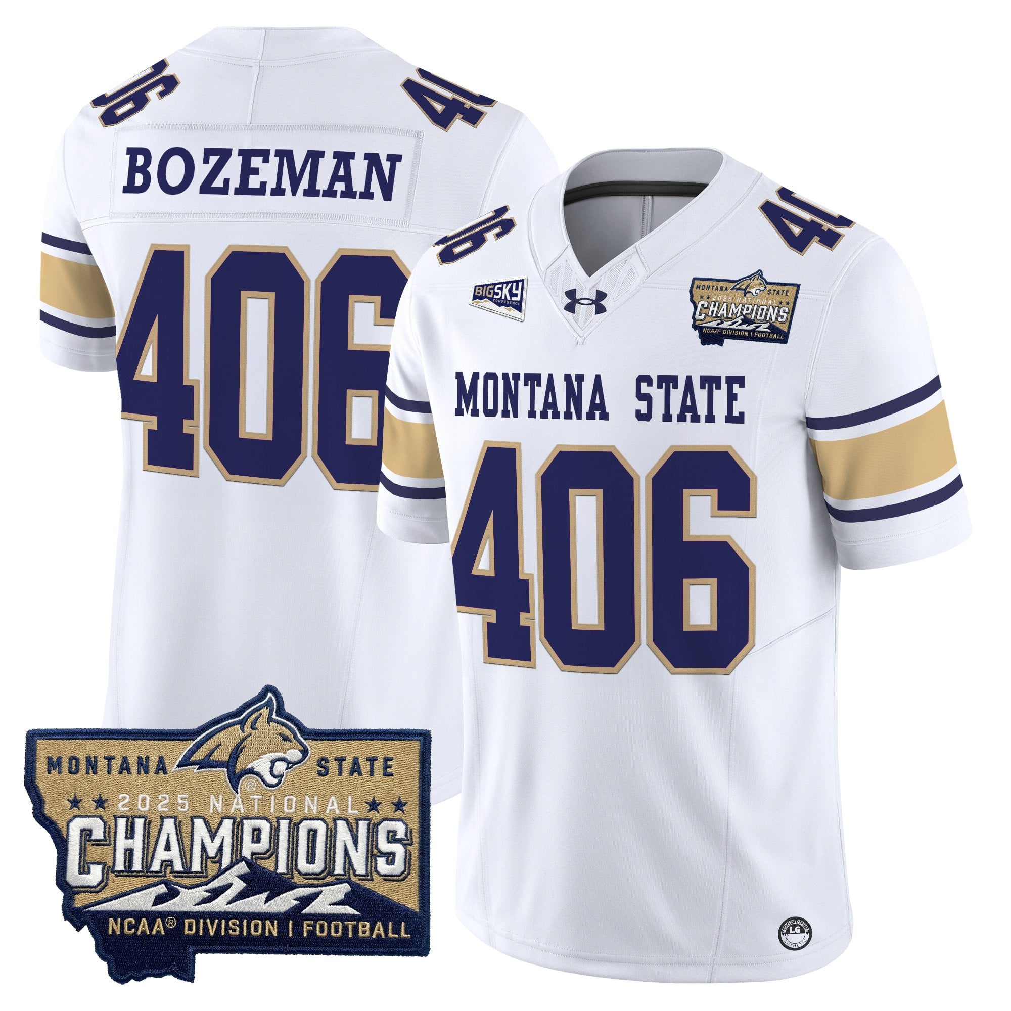 Men's Montana State Bobcats 2025 National Champions Vapor Limited Jersey - All Stitched