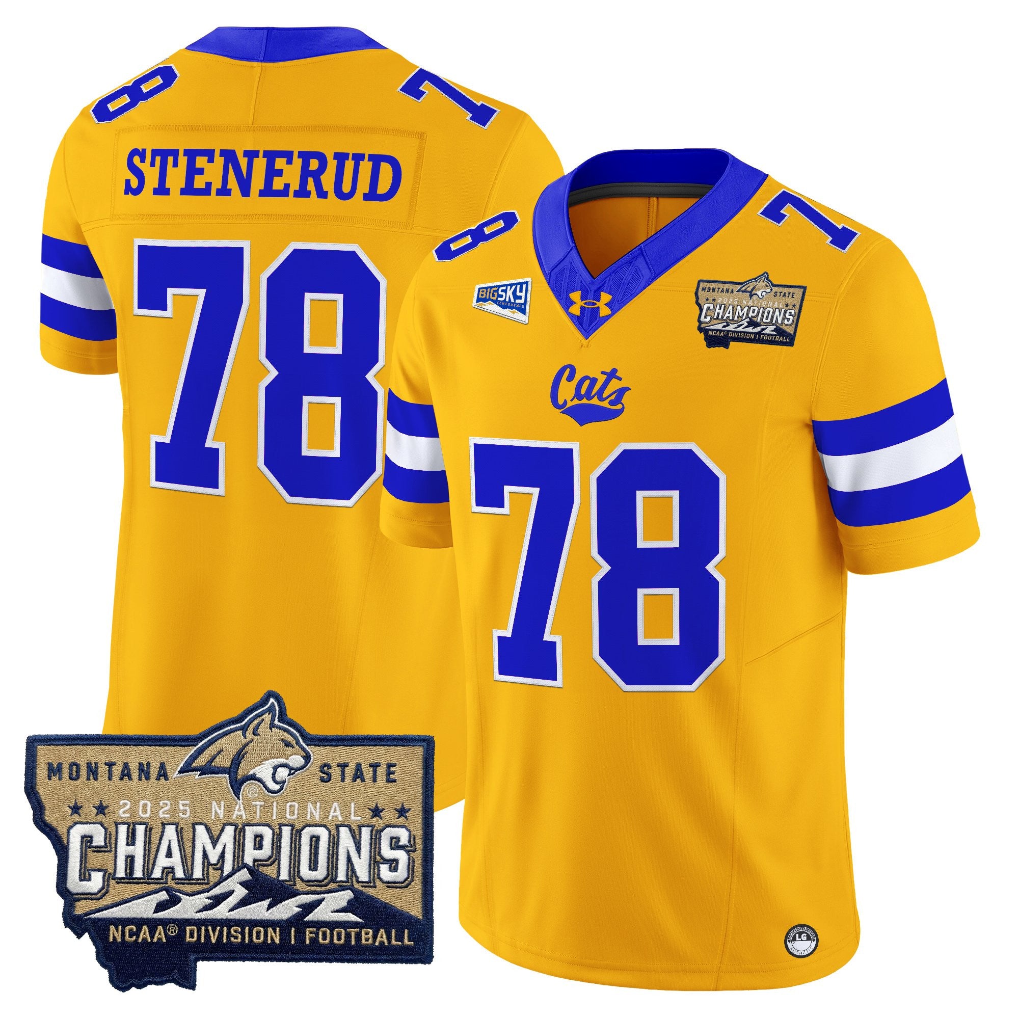 Men's Montana State Bobcats 2025 National Champions Vapor Limited Jersey - All Stitched