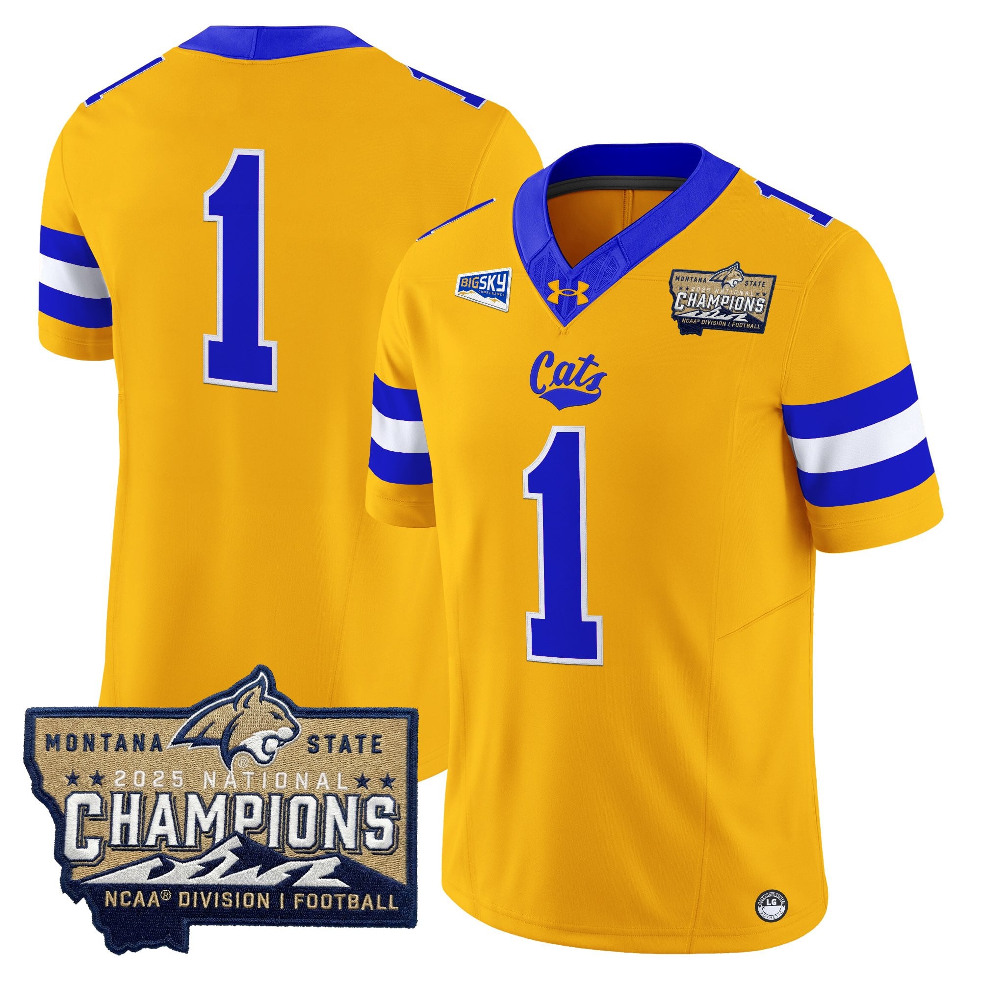 Men's Montana State Bobcats 2025 National Champions Vapor Limited Jersey - All Stitched